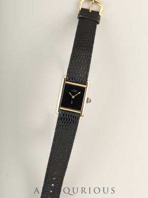 カルティエ マストタンク SM 手巻き Cal.78-1 SV925 純正革ベルト 純正ピンバックル オニキス文字盤（SWISS表記） オーバーホール済み