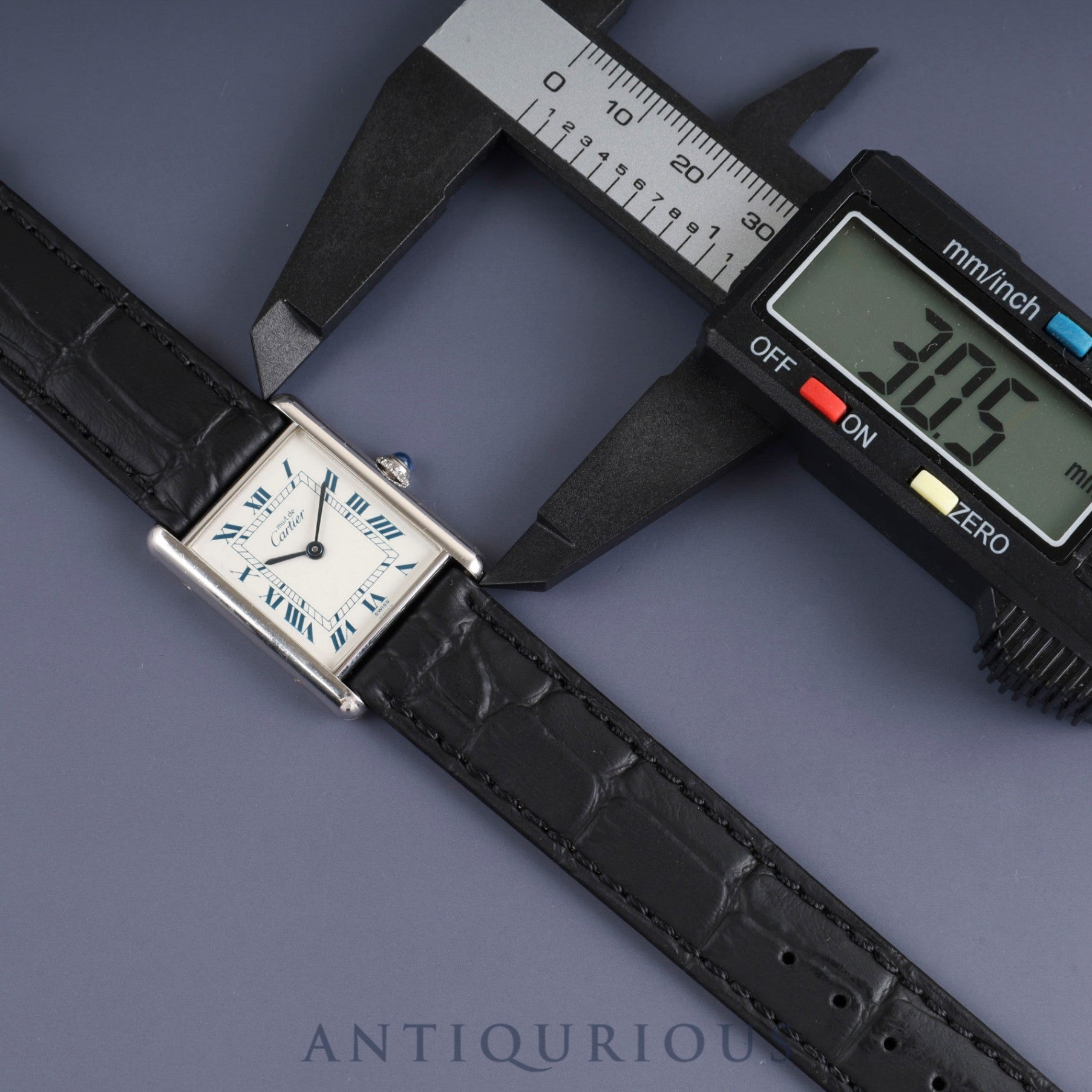 Cartier Must Tank LM W1001443 / 690006 Quartz Cal.90 SV925 Leather Genuine buckle (SS) White Roman dial Box Booklet Warranty (1994) Overhauled