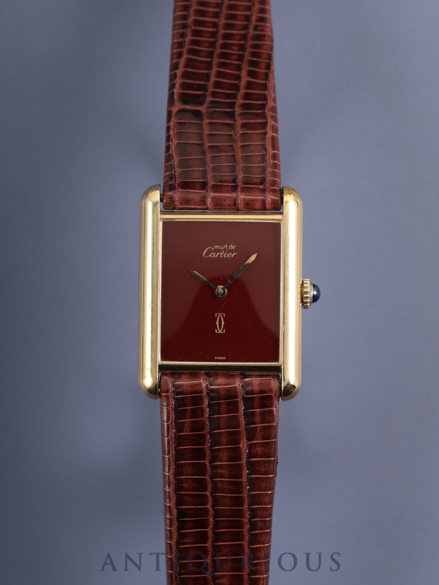 カルティエ マストタンク LM 手巻き Cal.78-1 SV925 革 純正尾錠（GP