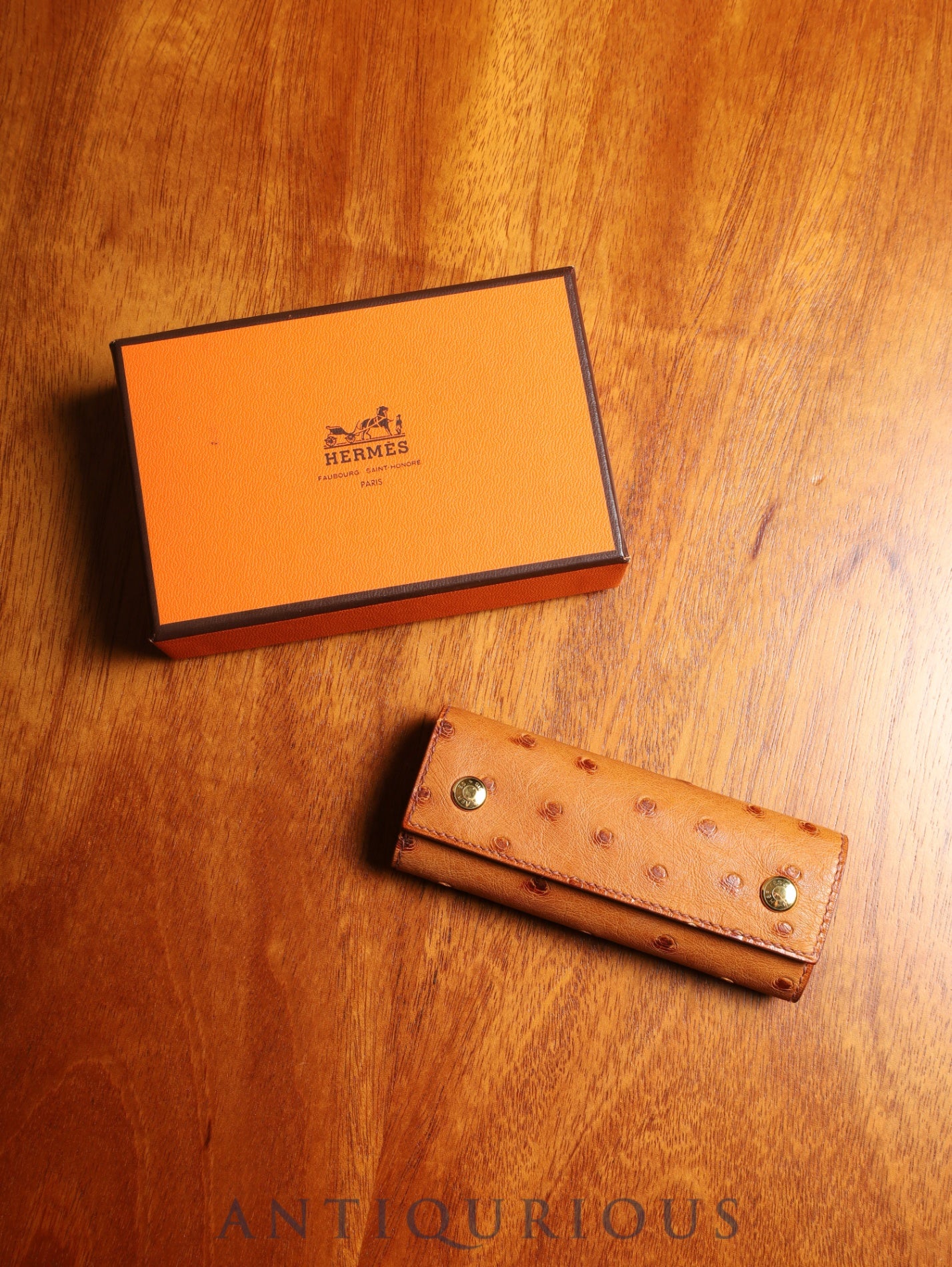エルメス キーケース オーストリッチレザー （○Z刻印:1996年） GP 箱