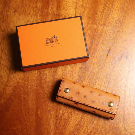 エルメス キーケース オーストリッチレザー （○Z刻印:1996年） GP 箱