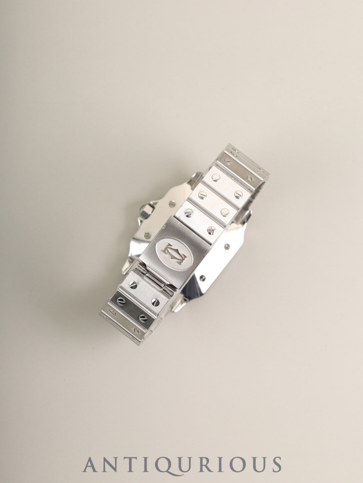 カルティエ サントス カレ LM 2960 自動巻き Cal.- SS SS ホワイト文字盤（SWISS MADE表記）  箱 冊子 国際永久保証書（1979年 / 個人名記載） カルティエブティックにてコンプリートサービス済み