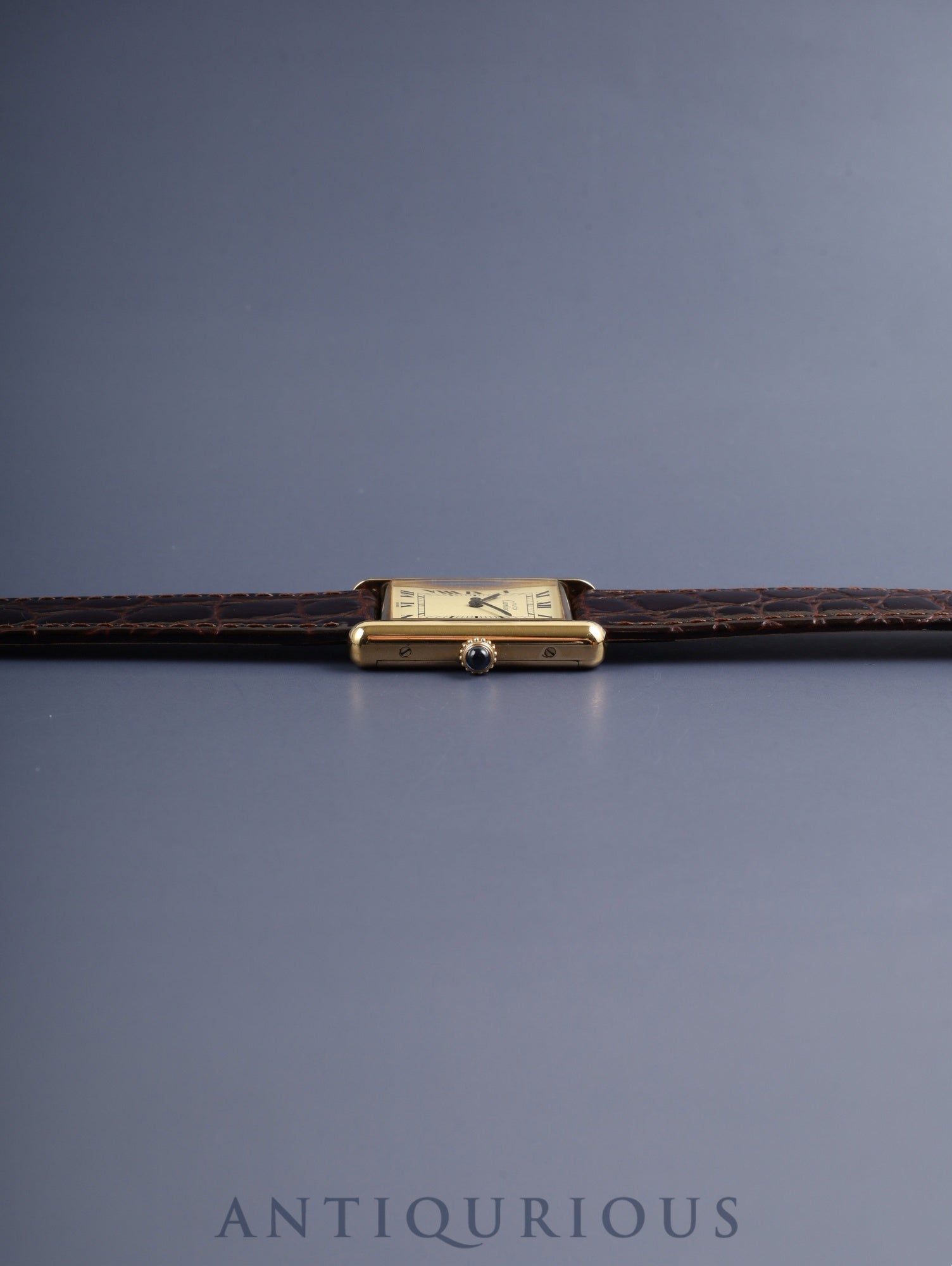 カルティエ マストタンク LM 手巻き Cal.78-1 SV925 革 純正尾錠（GP）アイボリーローマン文字盤（SWISS表記）オーバーホール済み