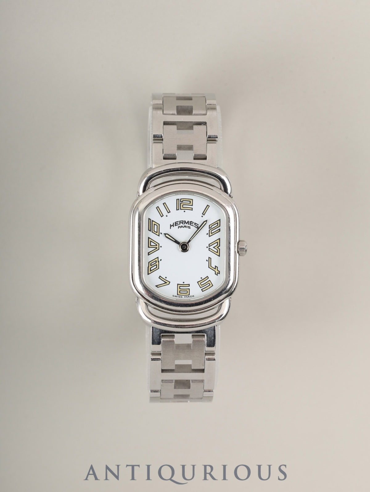 Hermes Rally RA1.210 Quartz Cal.976.001 SS SS White Dial Overhauled