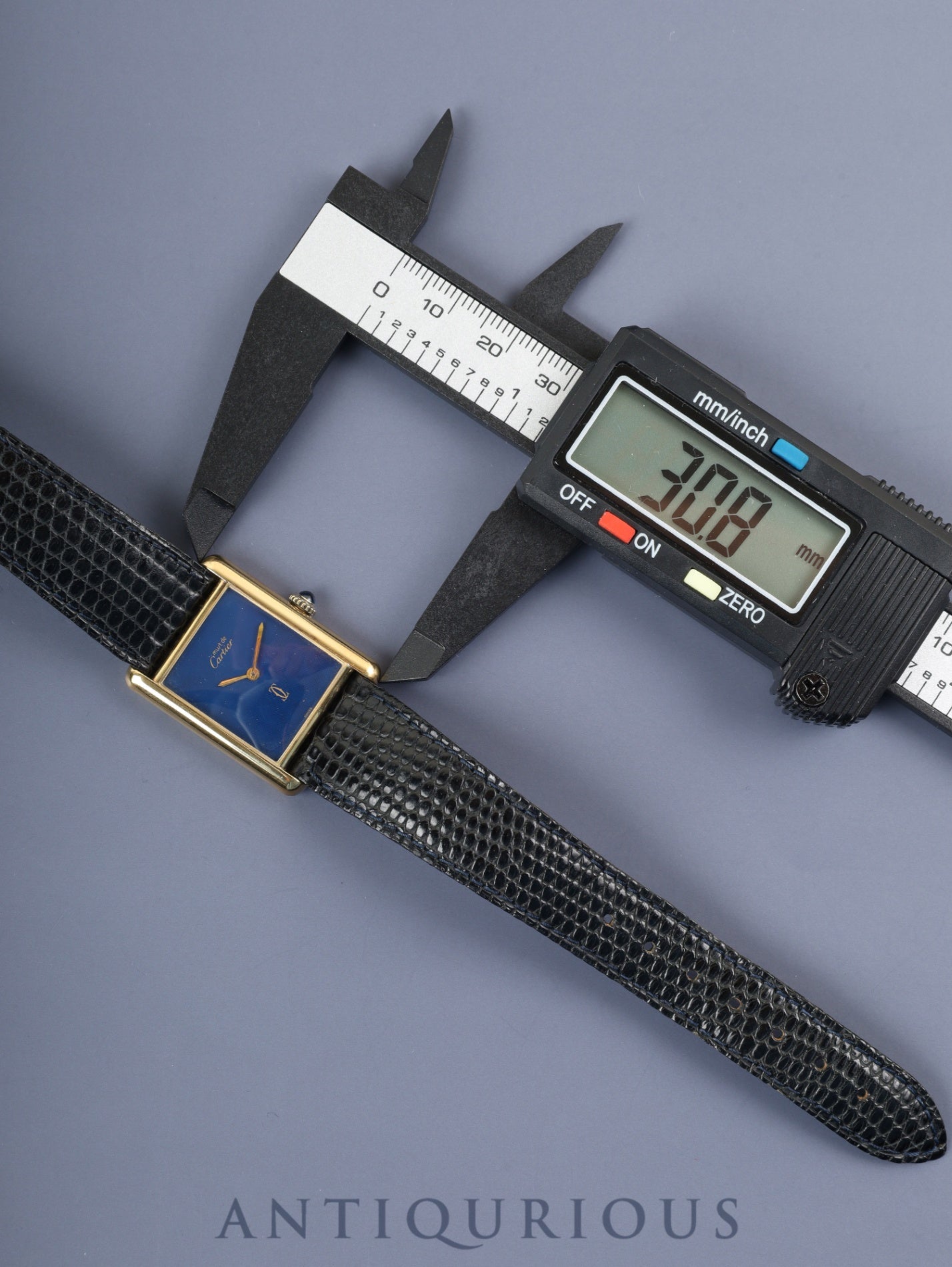 カルティエ マストタンク LM 手巻き Cal.78-1 SV925 純正革ベルト（使用感あり）純正尾錠（GP）ラピスラズリ文字盤（クラック）オーバーホール済み