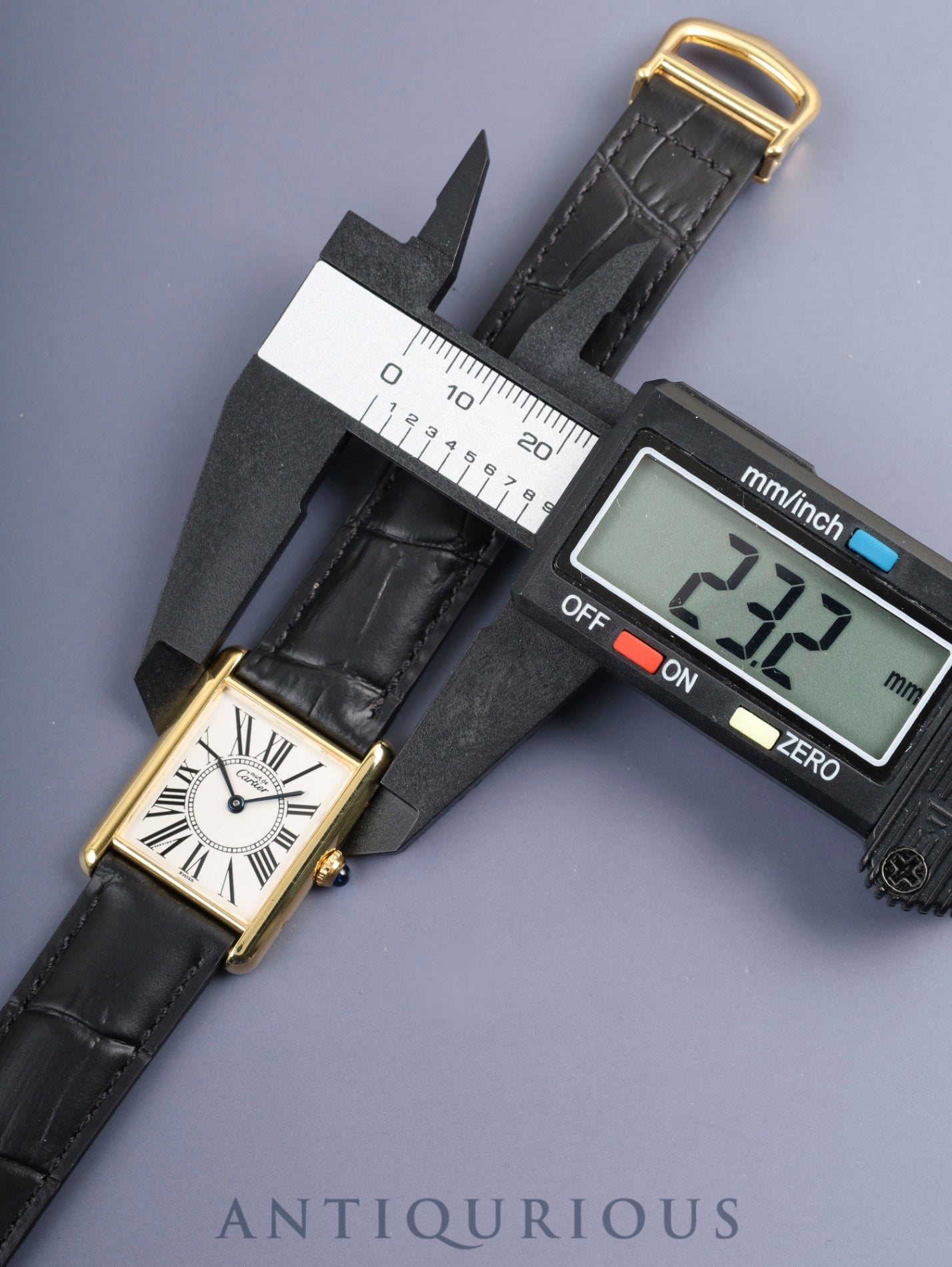Cartier Must Tank LM 590005 Quartz Cal.90 SV925 Leather Genuine D-Buckle (GP) Opaline Dial (SWISS marking) Overhauled Polished
