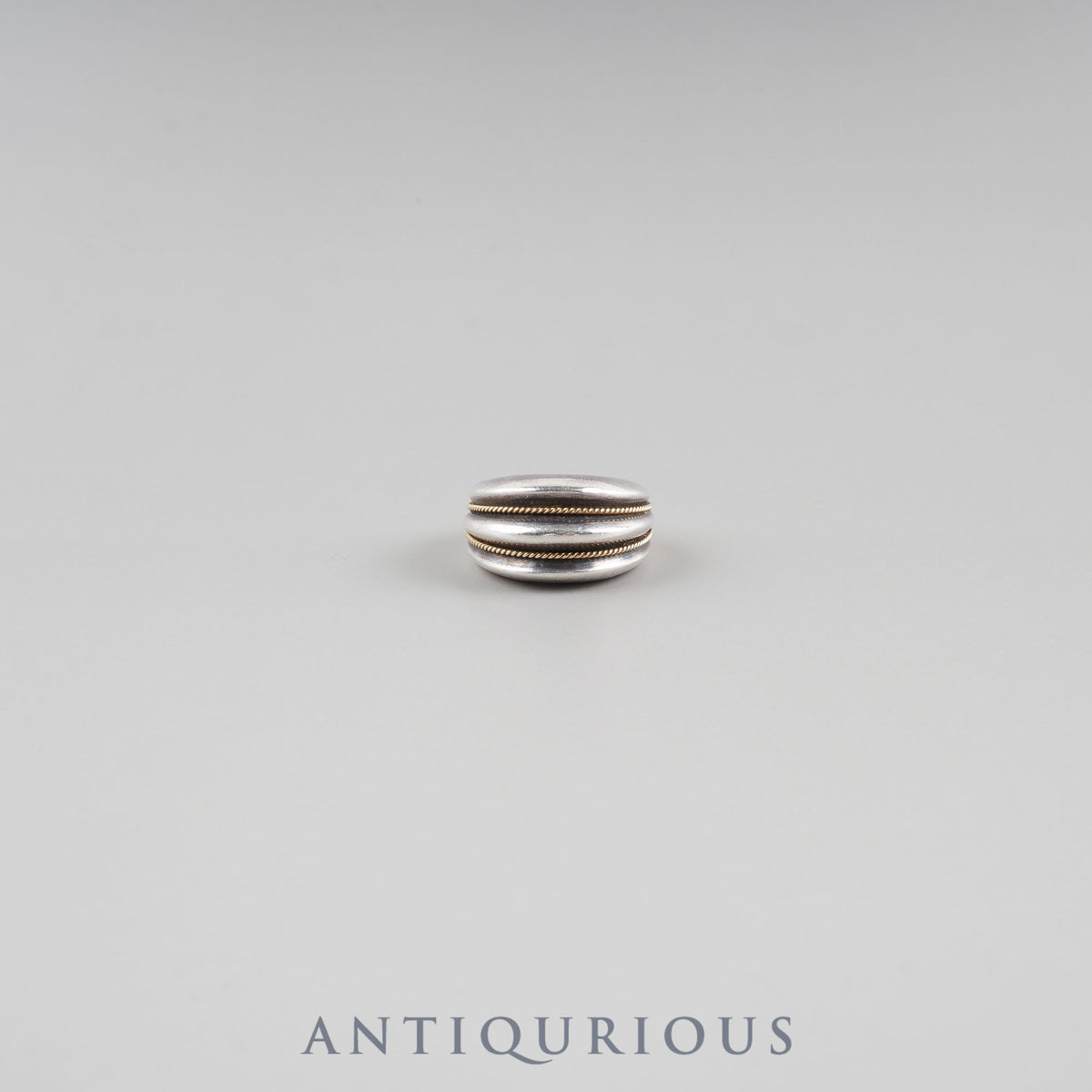 Tiffany ring, double rope, SV925/750, approximately size 12.5