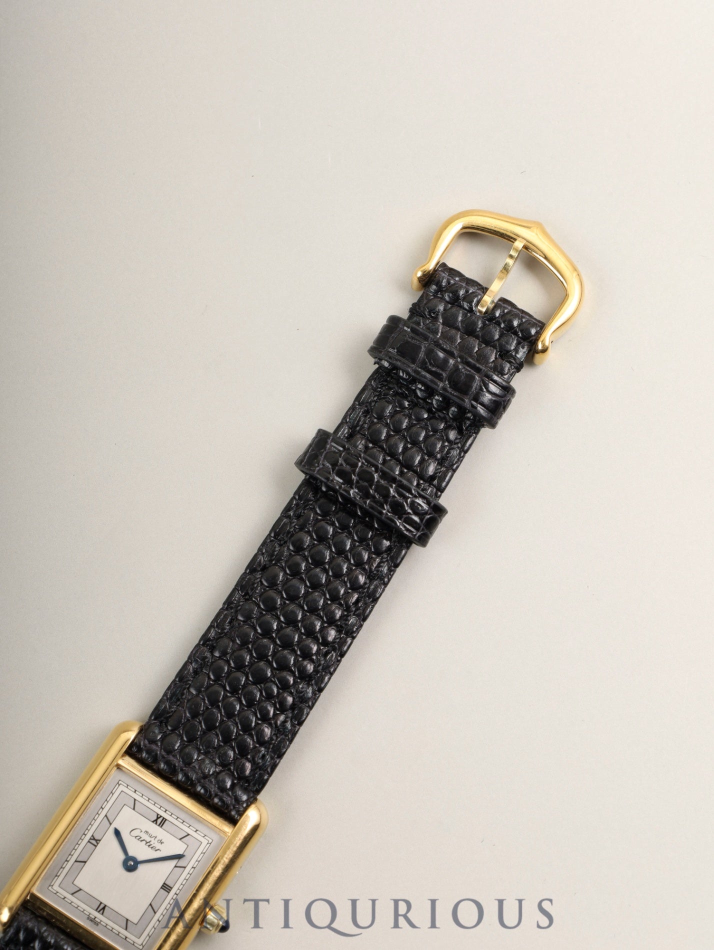 カルティエ マストタンク SM 3 66001 クォーツ Cal.- SV925 革 純正ピンバックル（GP）シルバー飛びローマン文字盤（SWISS表記）純正レザーベルト付き カルティエブティックにてコンプリートサービス済み