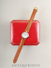 カルティエ マスト ヴァンドーム VLC SM W1009854 / 1851 クォーツ Cal.90 SV925 革 純正Dバックル（GP）アラビア文字盤 箱 オーバーホール済み