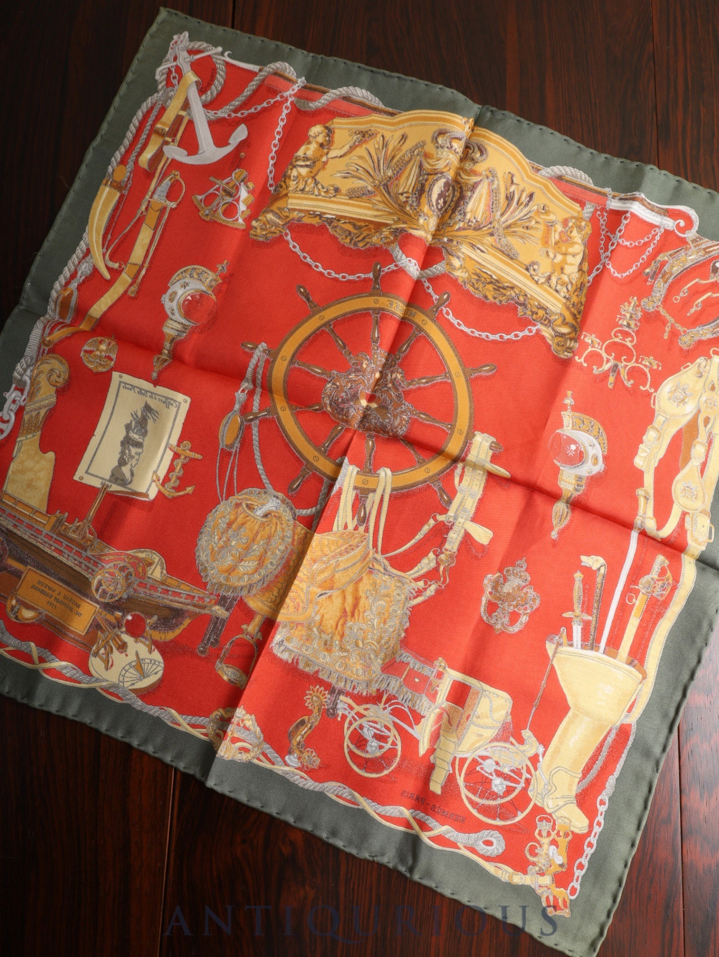 エルメス スカーフ カレ45 MUSSE 博物館 SILK100％