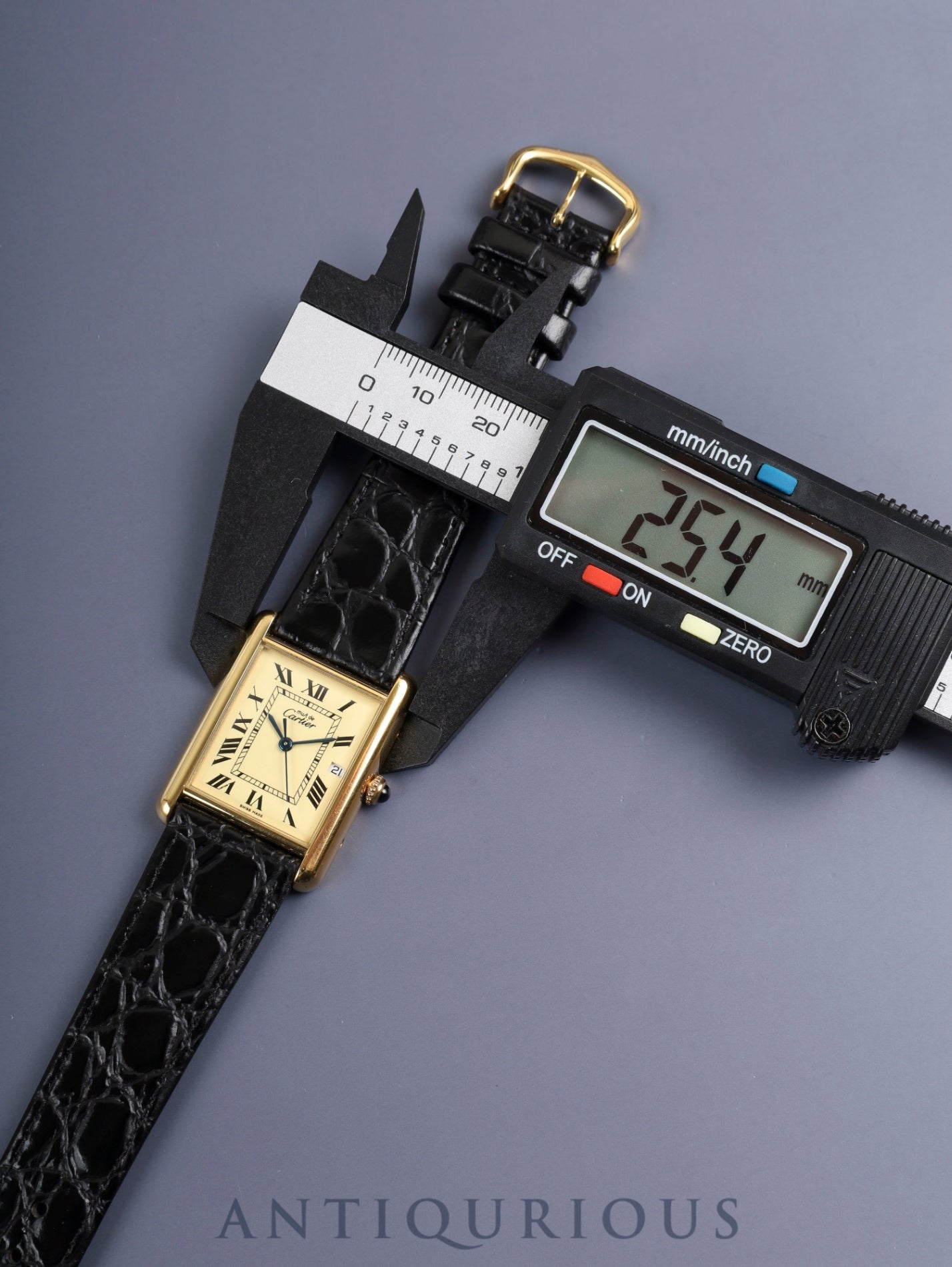 カルティエ マストタンク GM（XL） 2413 クォーツ Cal.687 SV925 革 純正尾錠（GP）アイボリーローマン文字盤 （SWISS MADE表記） オーバーホール済み