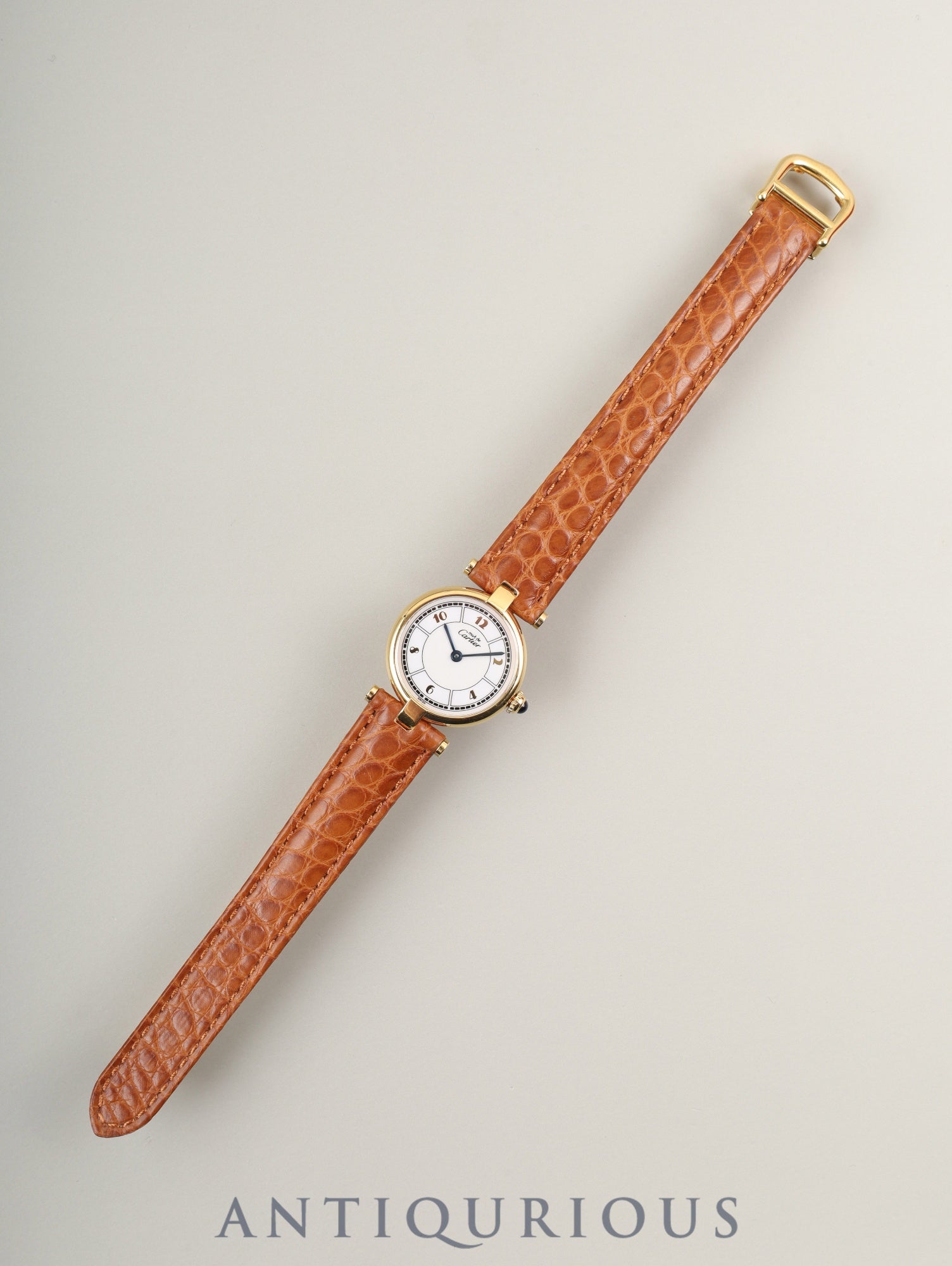 カルティエ マスト ヴァンドーム VLC SM W1009854 / 1851 クォーツ Cal.90 SV925 革 純正Dバックル（GP）アラビア文字盤 箱 オーバーホール済み