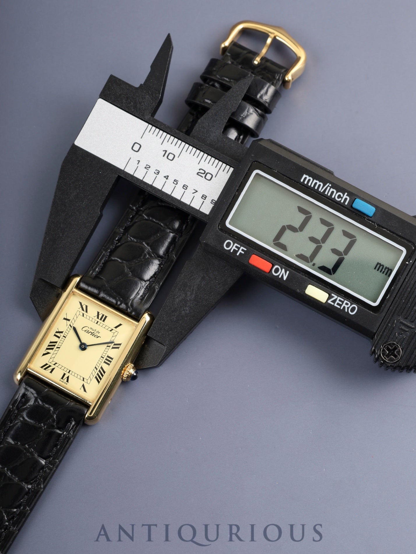 カルティエ マストタンク LM 590005 クォーツ Cal.90 SV925 革 純正ピンバックル（GP）アイボリーローマン文字盤（SWISS表記） 箱 冊子 保証書（無記載）オーバーホール済み