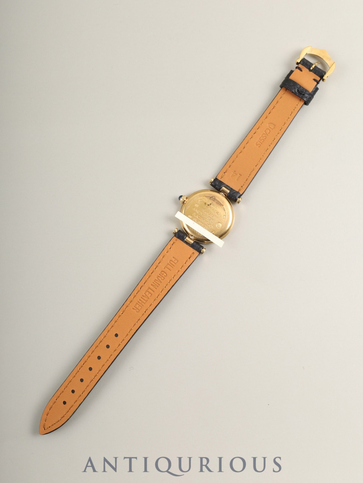 カルティエ マスト ヴァンドーム VLC SM 590004 クォーツ Cal.90 SV925 革 純正ピンバックル（GP）アイボリーローマン文字盤 オーバーホール済み