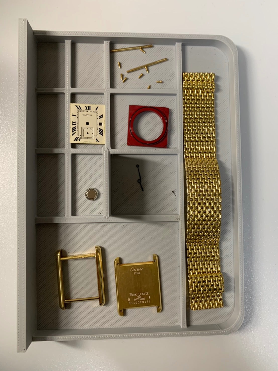 Cartier Tank Louis Cartier LM W15023A3 / 8110 Quartz Cal.11 750YG Ivory Roman Dial Box (interior deterioration / no pillow) Manual Warranty (blank) Overhauled
