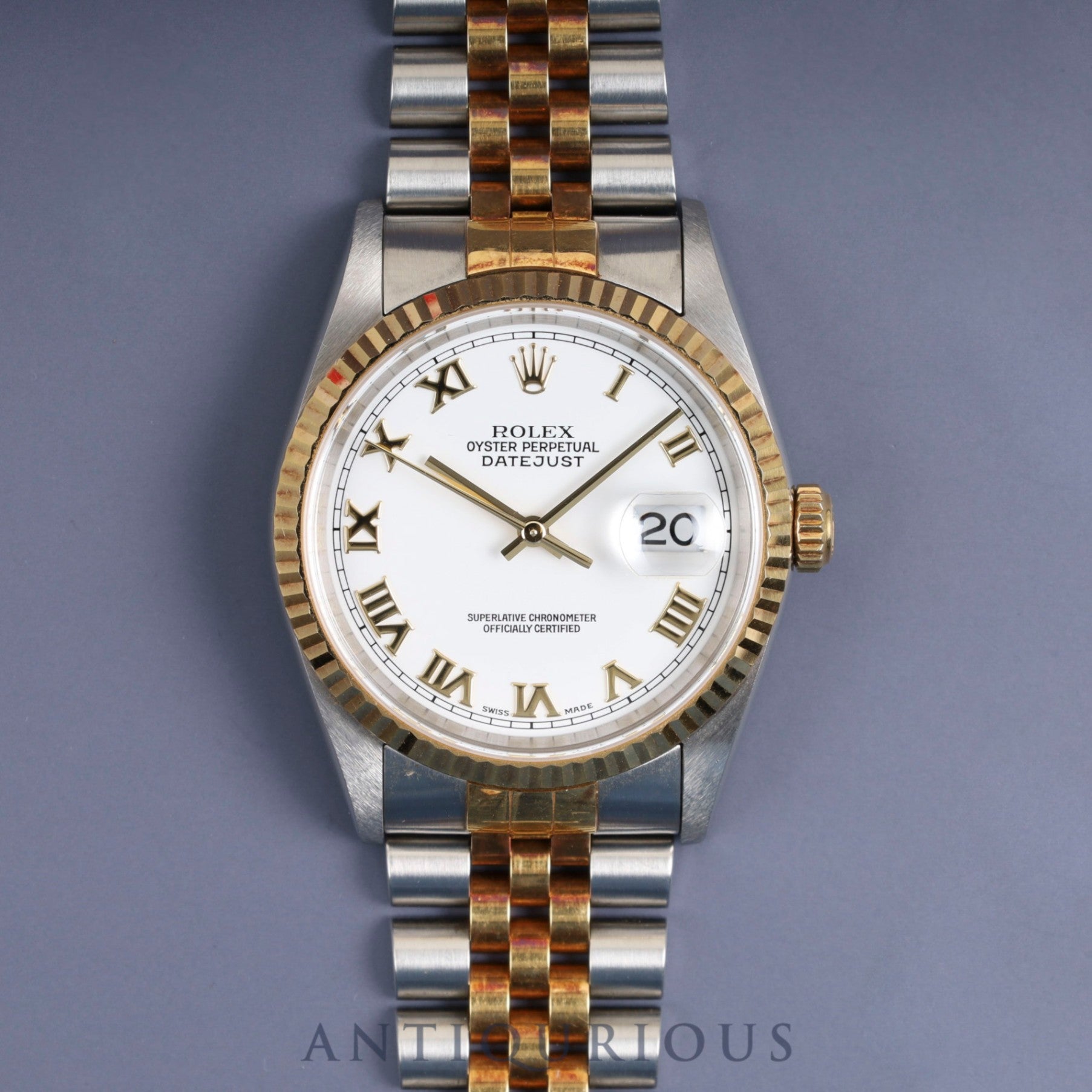 ロレックス デイトジャスト 36 16233 自動巻き Cal.3135 SS/YG SS/YG  ホワイトシャンタン文字盤 P番（2000年） オーバーホール済み