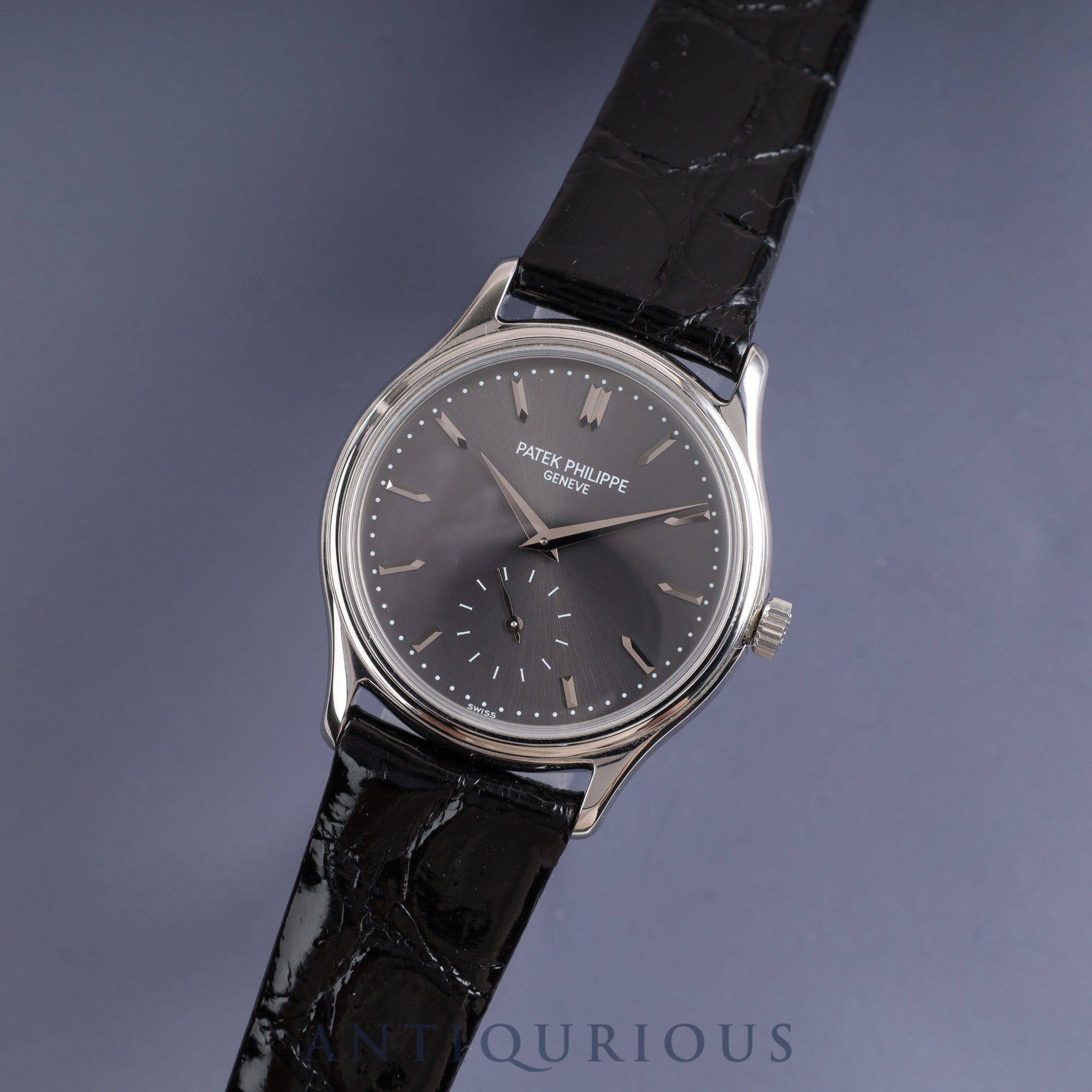 PATEK・PHILIPPE パテック・フィリップ CALATRAVA カラトラバ 3923A 手巻き Cal.215 SS 革 グレー文字盤 1987年