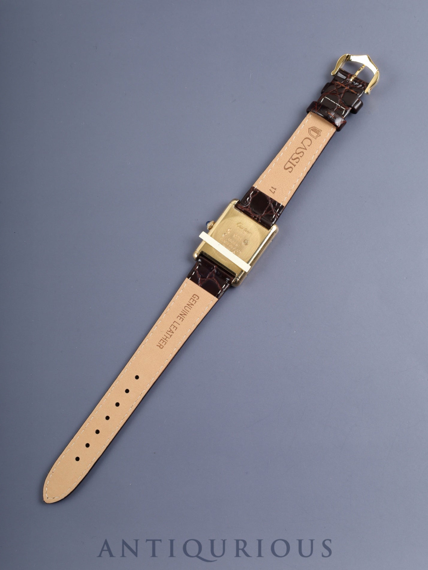 カルティエ マストタンク LM 手巻き Cal.78-1 SV925 革 純正ピンバックル（GP）ガーネットダイアル ボルドー文字盤（SWISS表記）オーバーホール済み