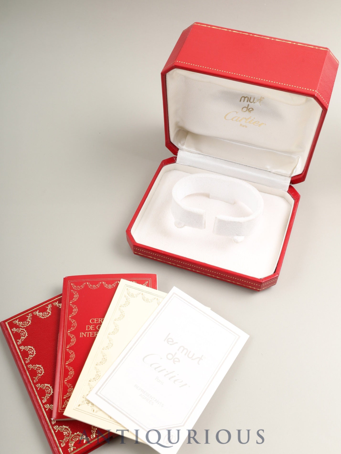 カルティエ  マスト ヴァンドーム VLC SM 18 クォーツ Cal.81 SV925 革 純正ピンバックル（GP）アイボリーローマン文字盤 24mm 箱 冊子 保証書（1990年）オーバーホール済み