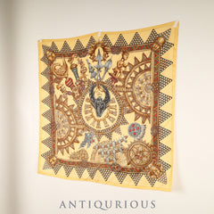 Hermès Carré 90 Scarf, Chieftains' Gold, 100% Silk
