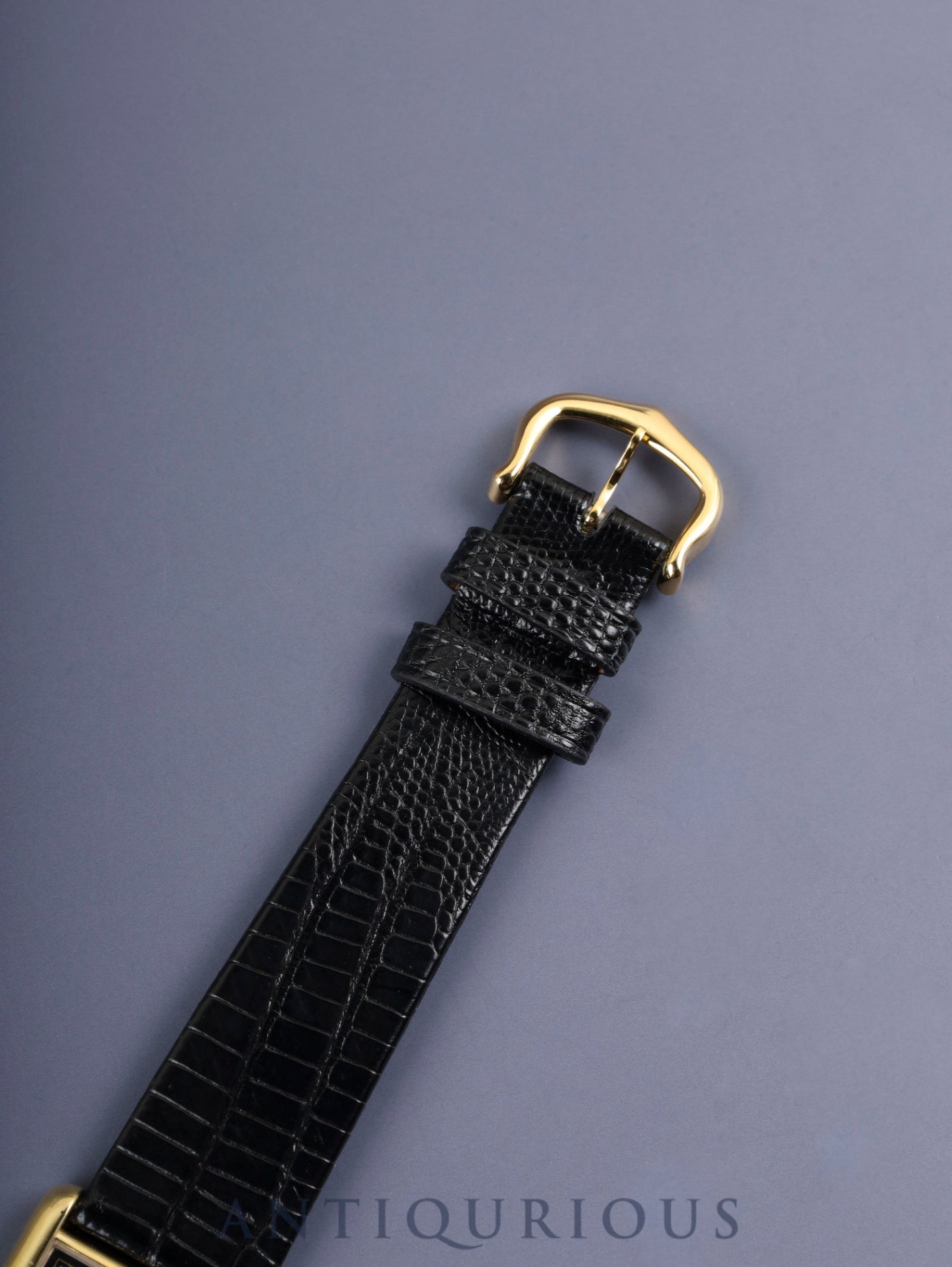 Cartier Must Tank LM 590005 Quartz Cal.90 SV925 Leather Genuine Buckle (GP) Black Roman Dial Overhauled Newly Finished