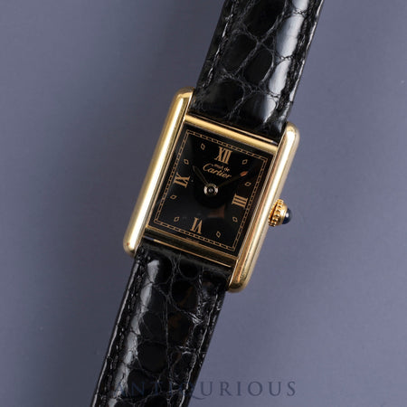 Cartier Must Tank SM 557051 Quartz SV925 Leather Genuine D-buckle (GP) Black Roman dial Repair details (February 2024) Complete service (full maintenance) completed at Cartier boutique