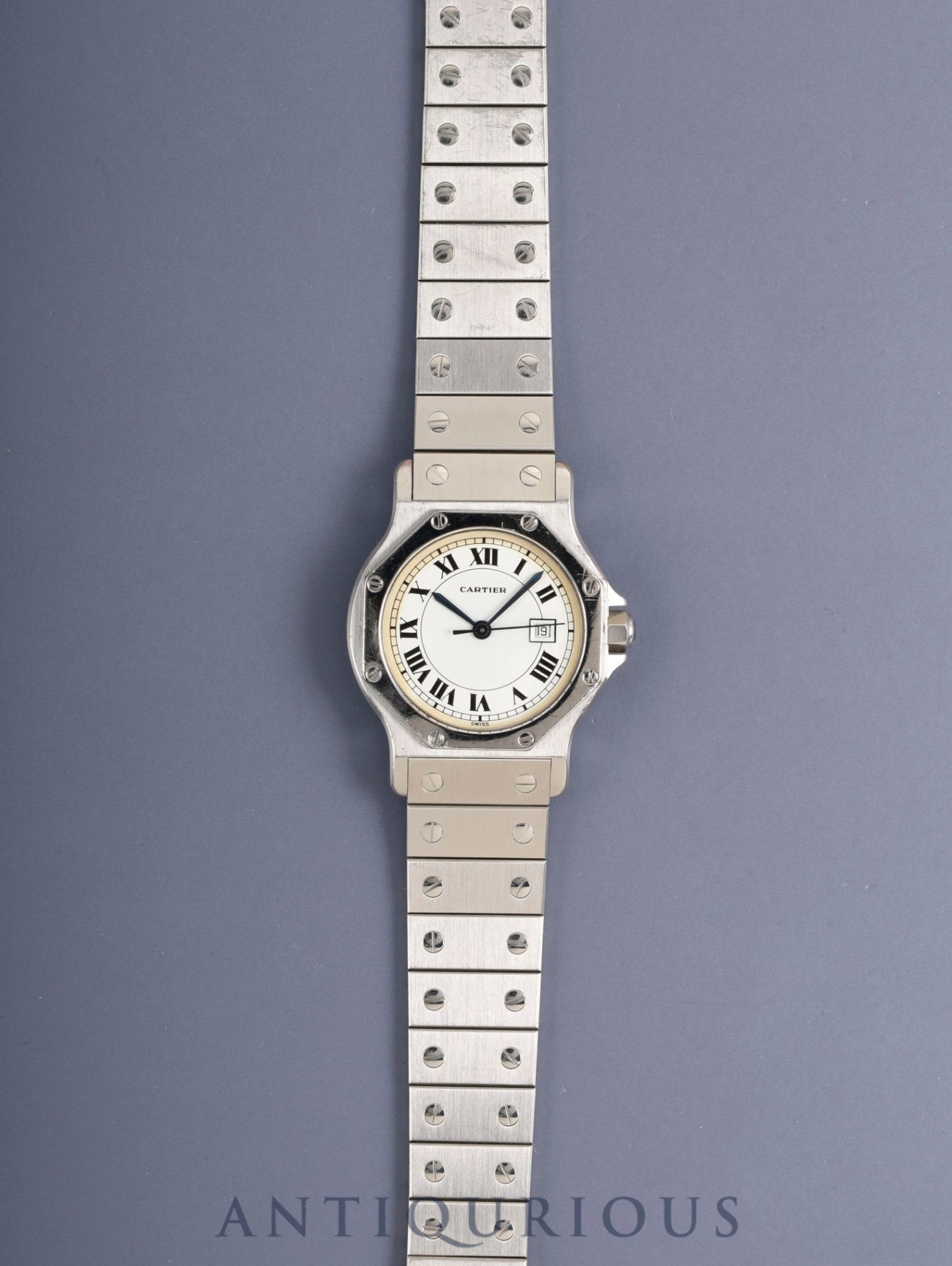 Cartier Santos Octagon LM 2965 Automatic Cal. ETA2671 SS SS White Roman Dial (SWISS marking) Overhauled