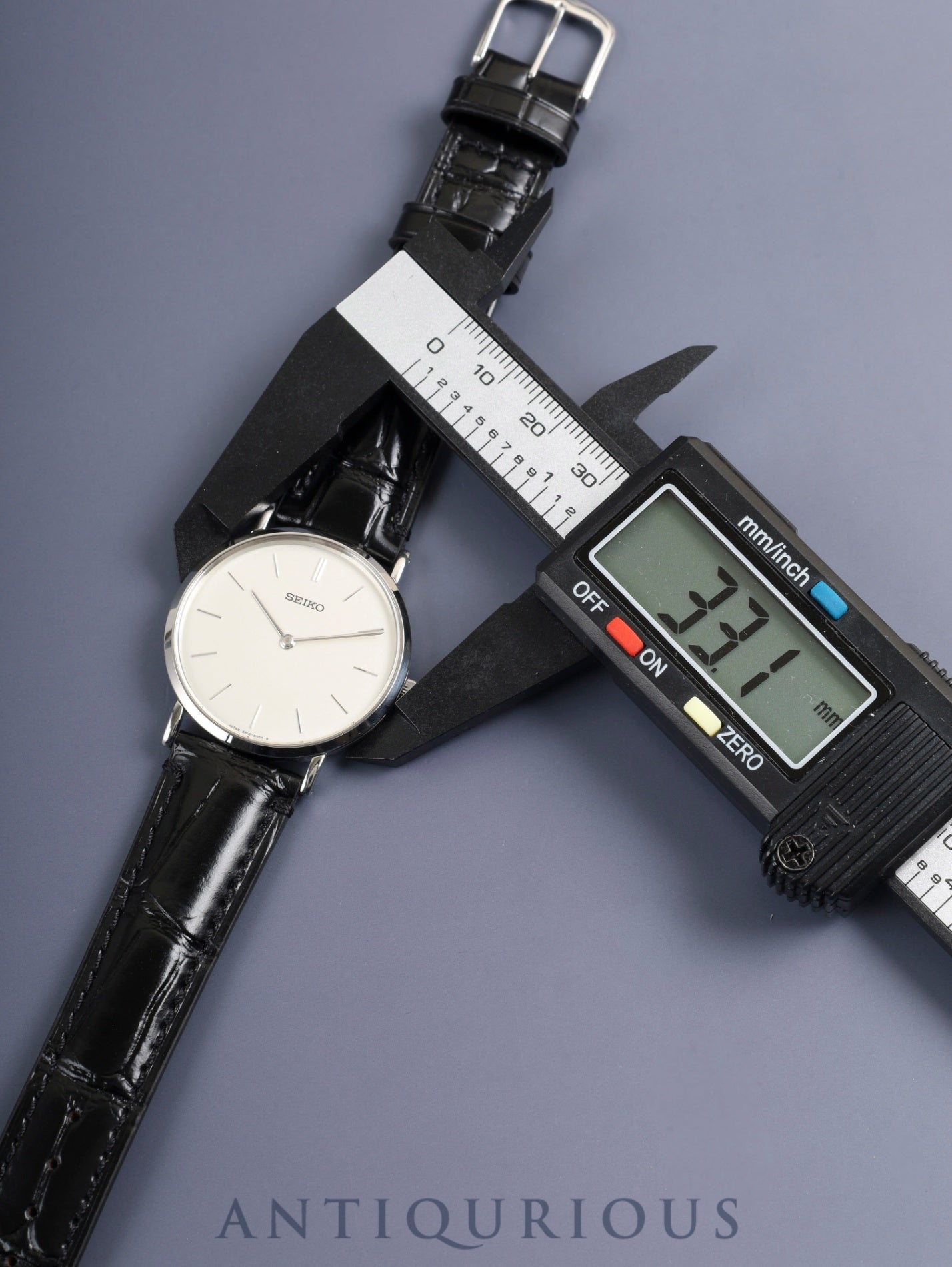 Seiko Mechanical 6810-8000/SCVL001 Hand-wound Cal.6810A SS Leather Original Pin Buckle (SS) Silver Dial 33mm Overhauled