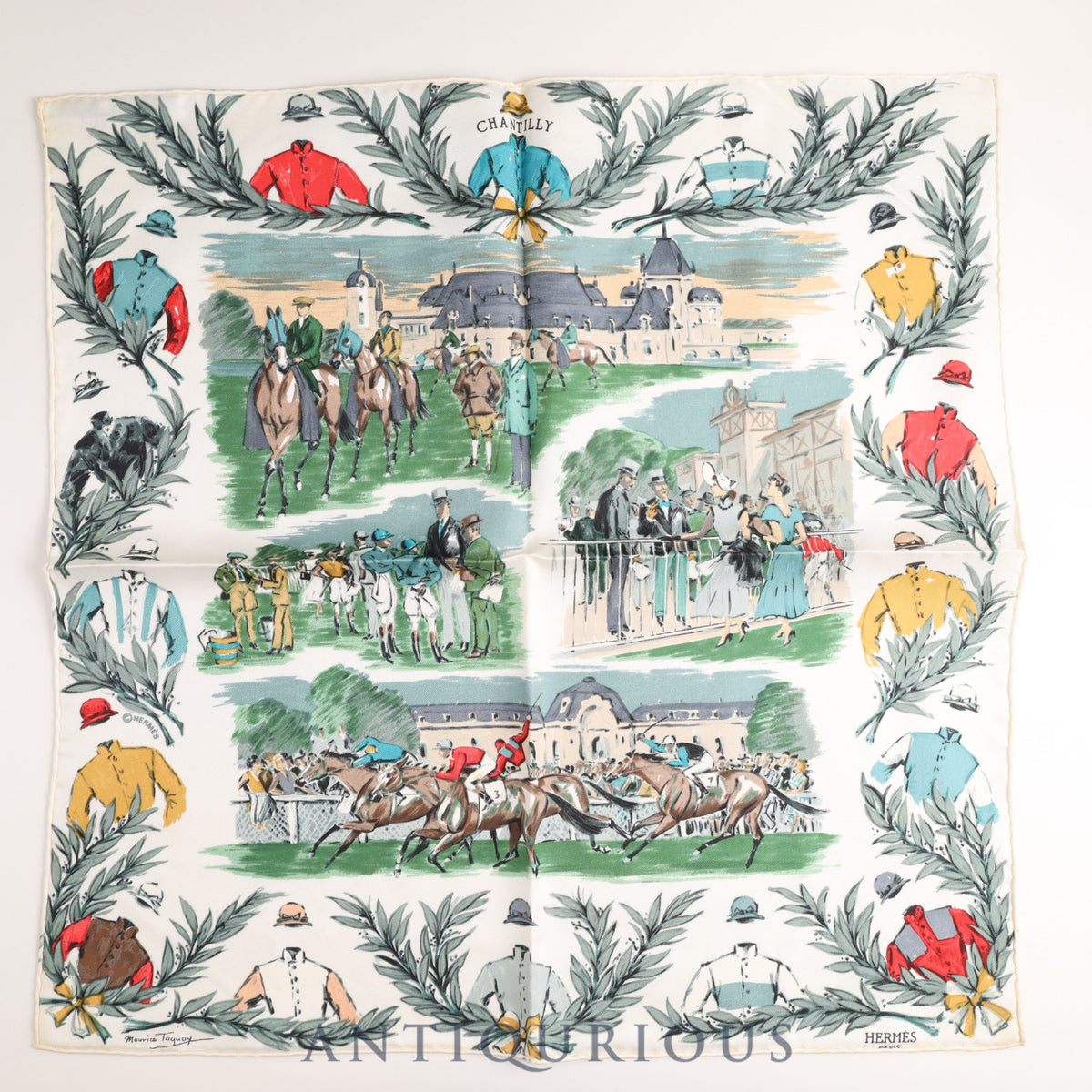 Hermes Scarf Carre 45 CHANTILLY SILK 100%
