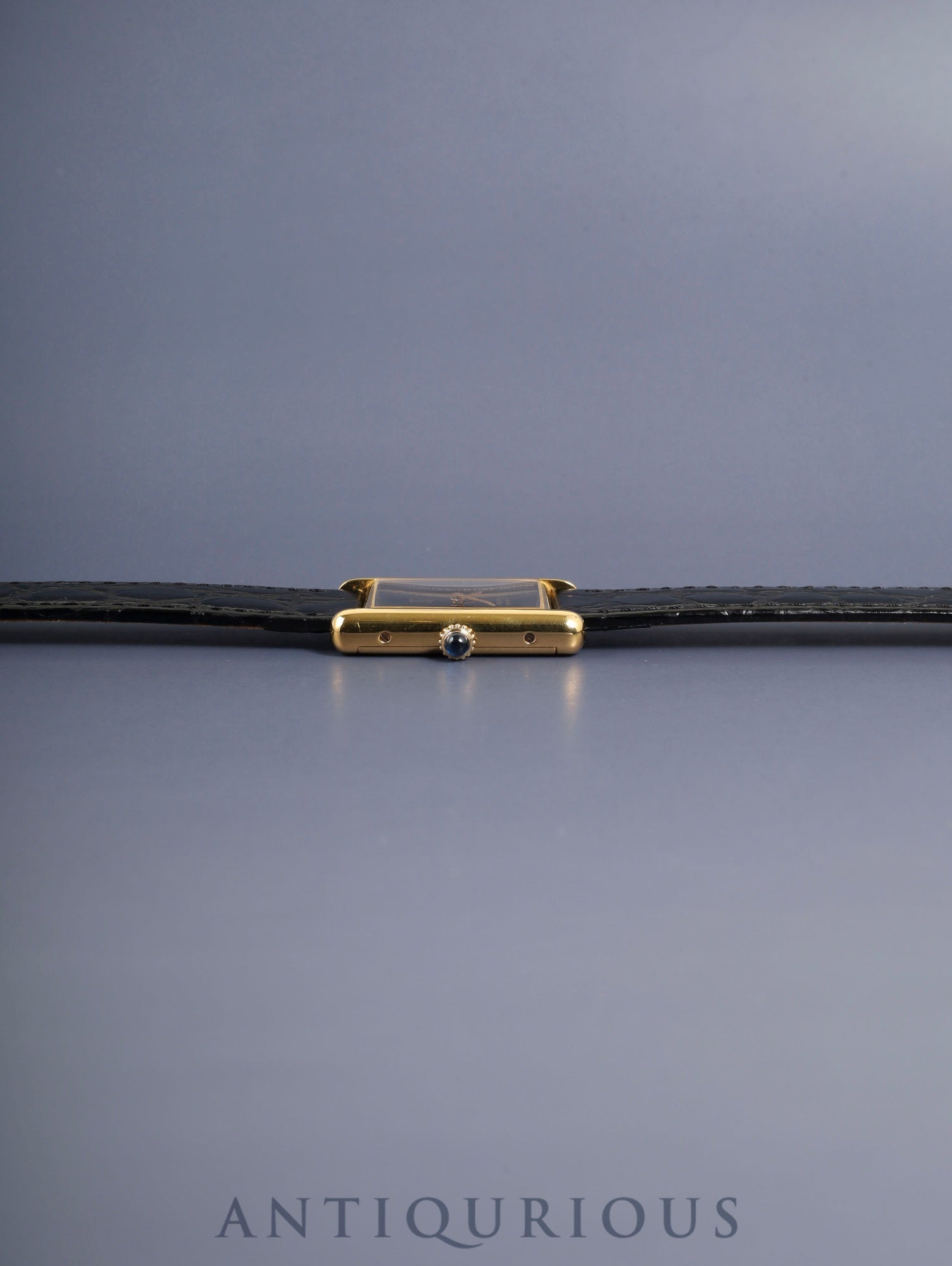 カルティエ マストタンク LM 手巻き Cal.78-1 SV925 革 純正ピンバックル（GP）オニキス文字盤（SWISS表記）純正レザーベルト付き オーバーホール済み 新品仕上げ済み