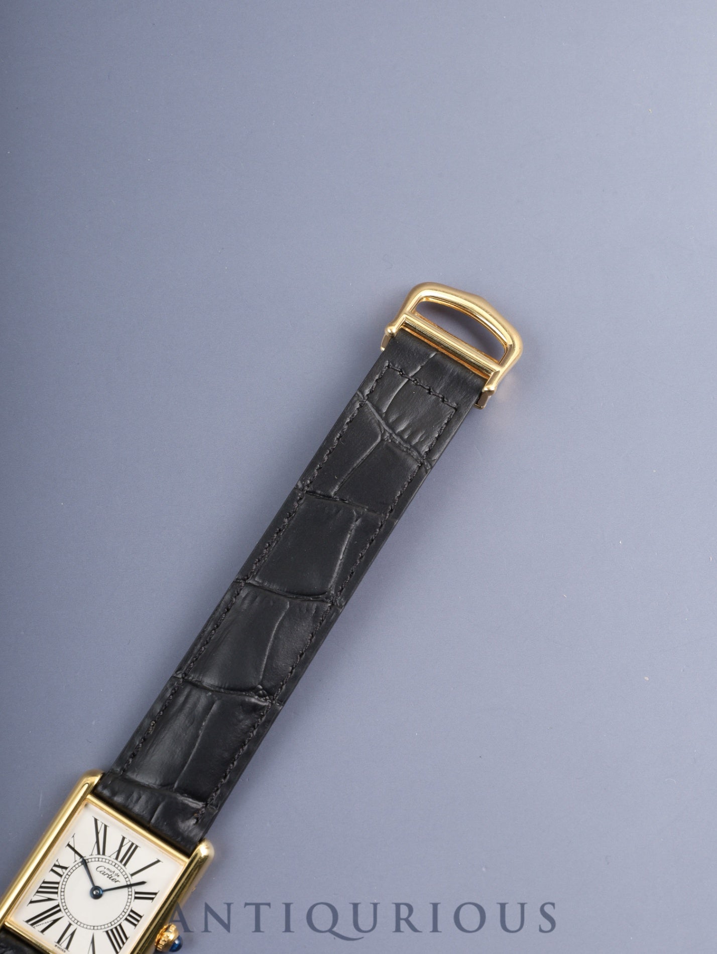 Cartier Must Tank LM 590005 Quartz Cal.90 SV925 Leather Genuine D-Buckle (GP) Opaline Dial (SWISS marking) Overhauled Polished
