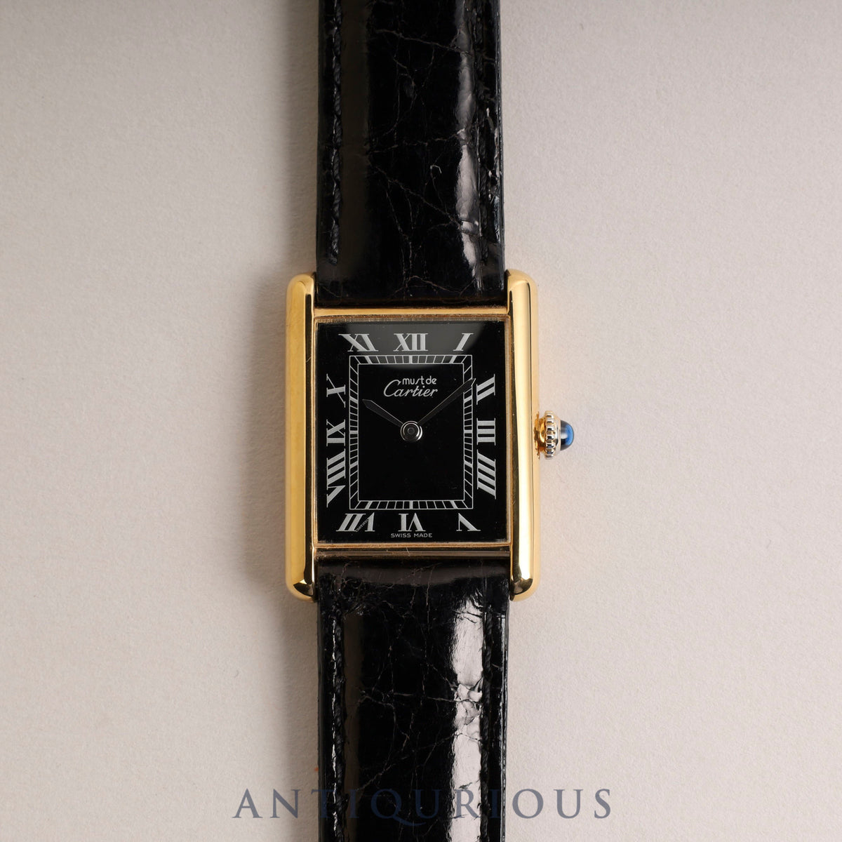 Cartier Must Tank LM Manual winding Black Roman dial New finish Fully maintained