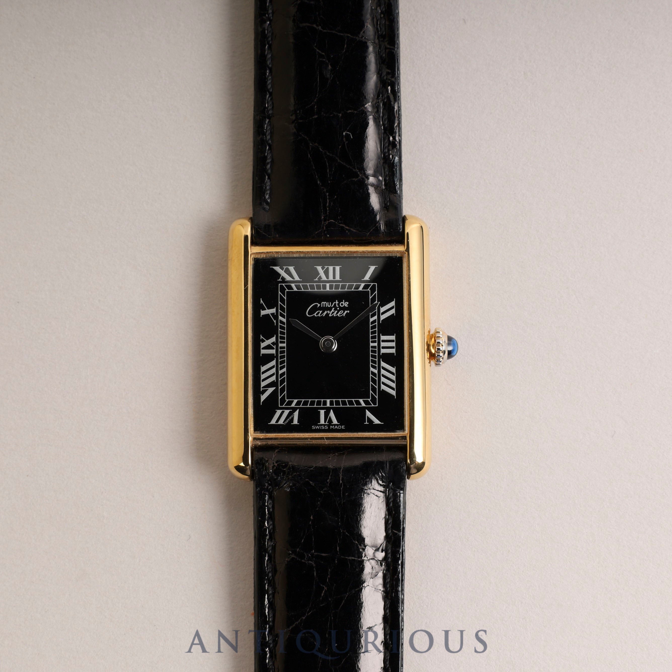 CARTIER Must Tank LM Manual winding Black Roman dial New finish Fully maintained
