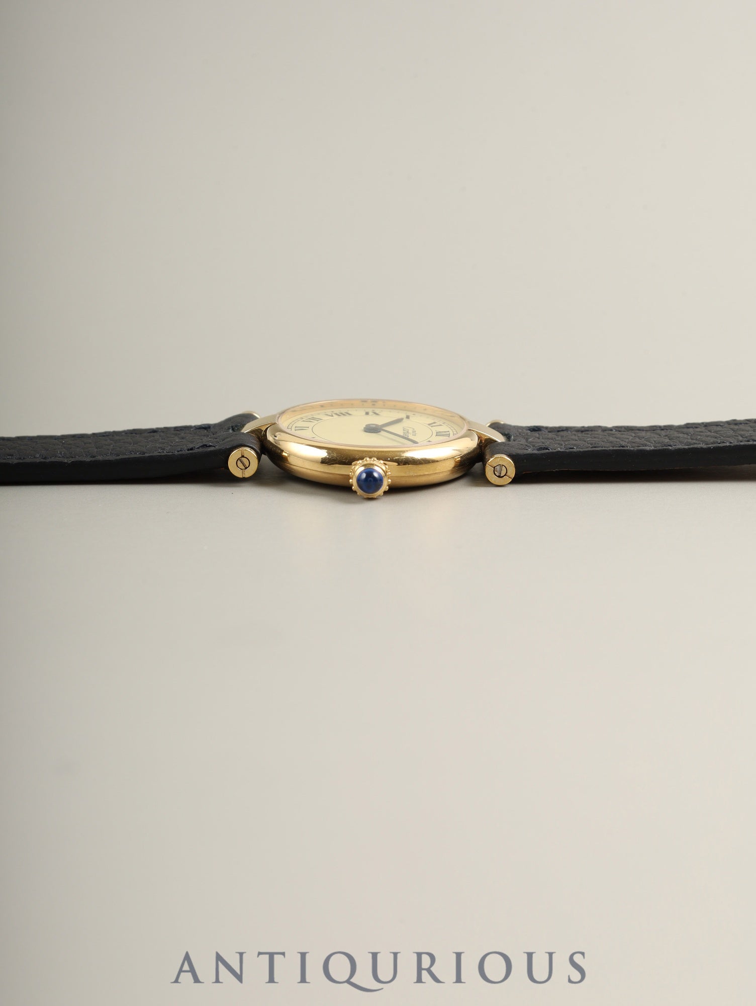 カルティエ マスト ヴァンドーム VLC SM 590004 クォーツ Cal.90 SV925 革 純正ピンバックル（GP）アイボリーローマン文字盤 オーバーホール済み