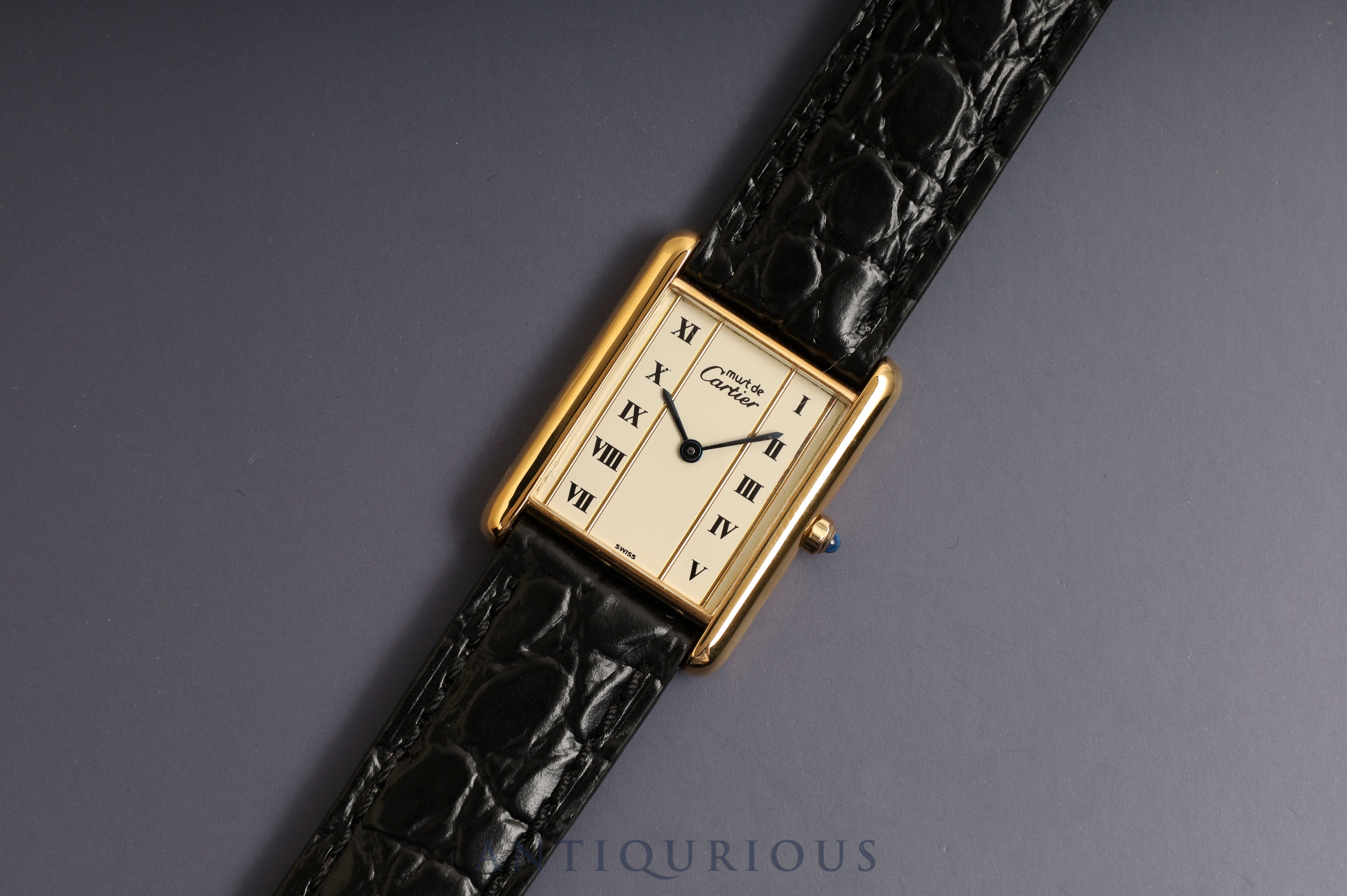 Cartier Must Tank LM QZ Straight Roman Dial