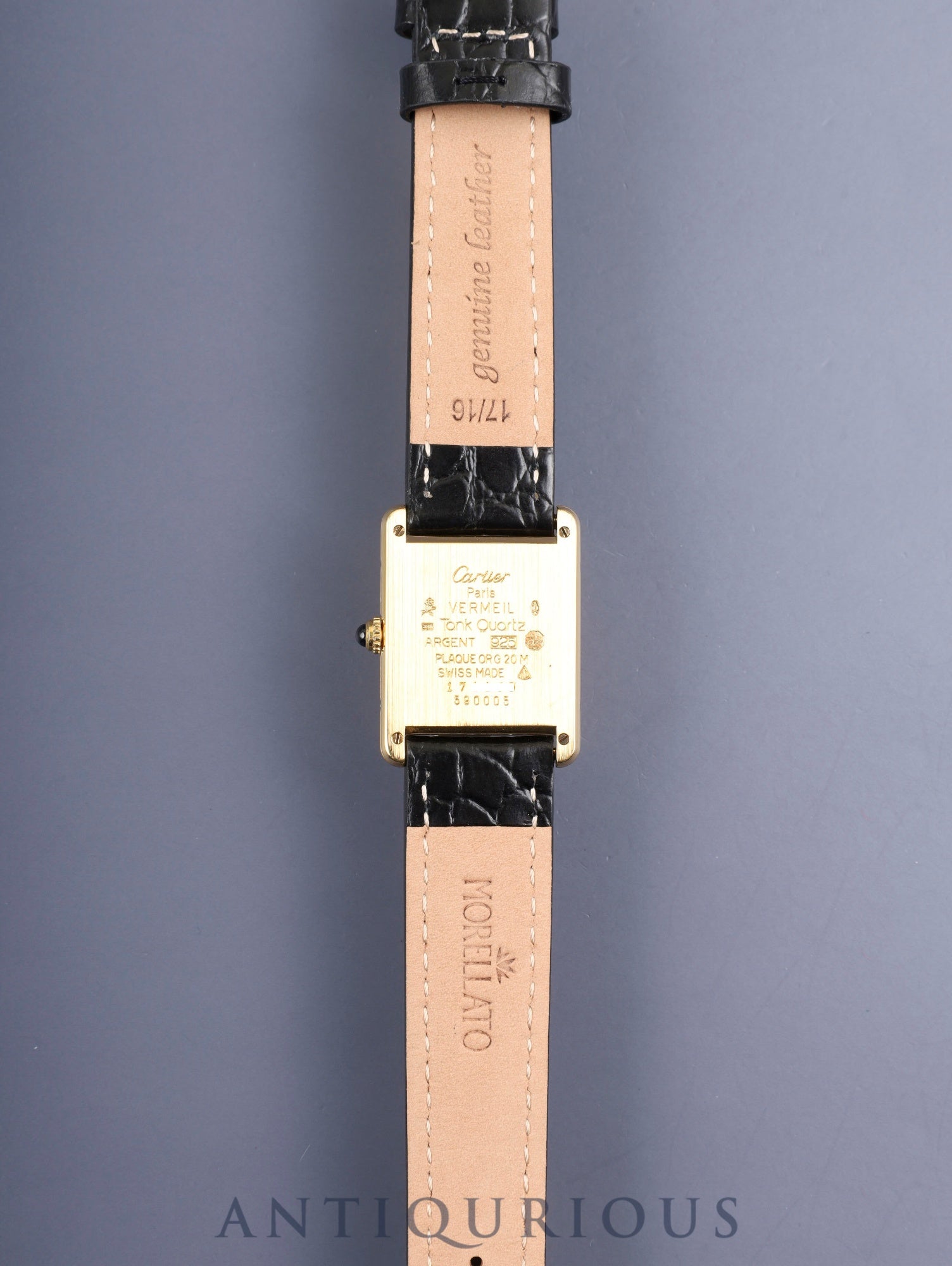 カルティエ マストタンク LM W1002753 / 590005 クォーツ Cal.069 SV925 革 純正ピンバックル（GP）アイボリーローマン文字盤 （SWISS MADE表記）箱 保証書（日付無記載）オーバーホール済み