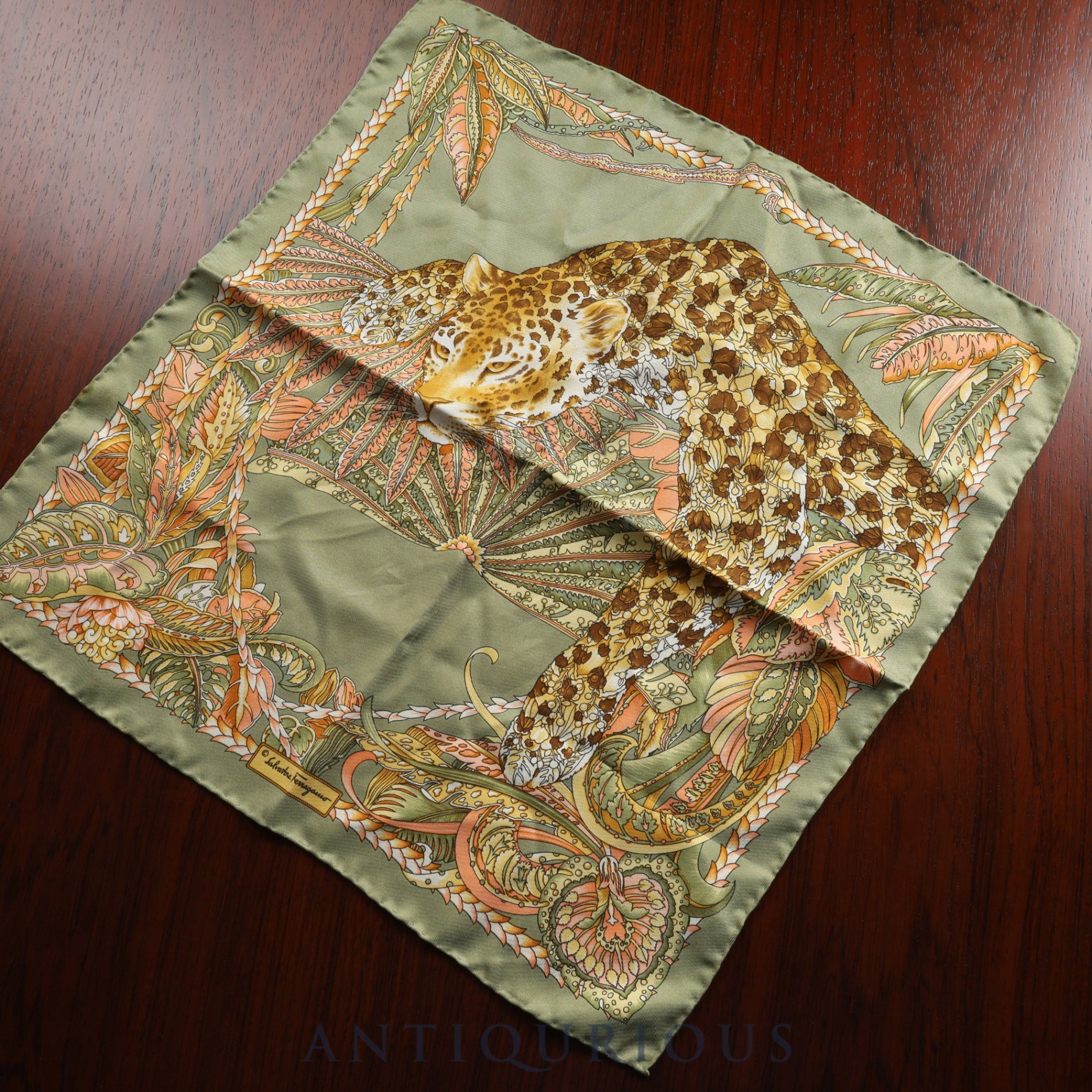 SALVATORE FERRAGAMO Salvatore Ferragamo Scarf Animal Leopard 100% Silk