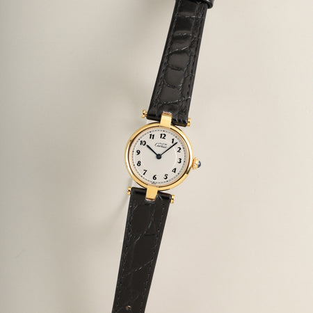 カルティエ マスト ヴァンドーム VLC SM W1002154 / 590004 クォーツ Cal.90 SV925 革 純正ピンバックル（GP）アラビア文字盤（SWISS表記） オーバーホール済み