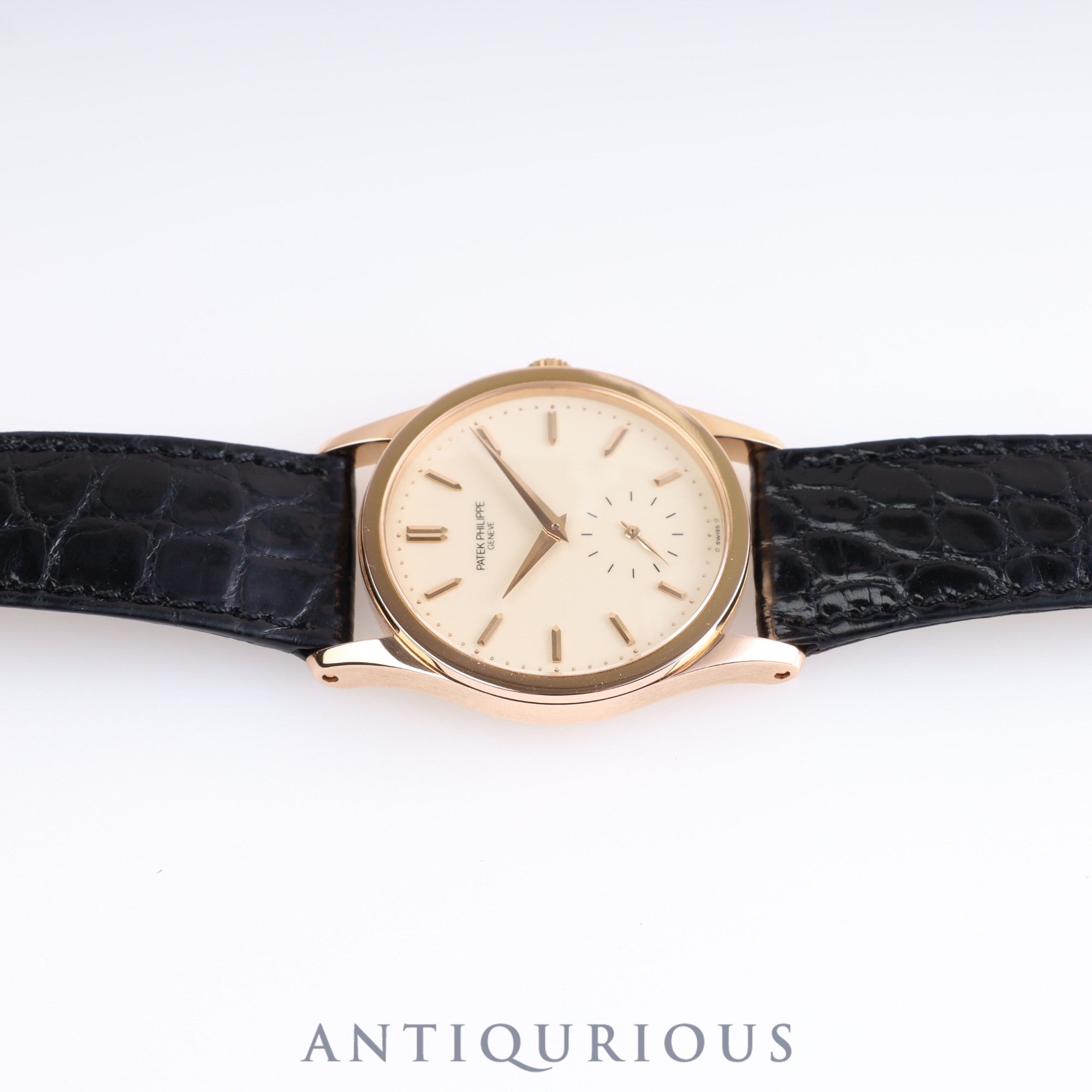 PATEK・PHILIPPE パテック・フィリップ CALATRAVA カラトラバ 3796 手巻き Cal.215 PG 純正革ベルト 純正バックル（750）アイボリー文字盤