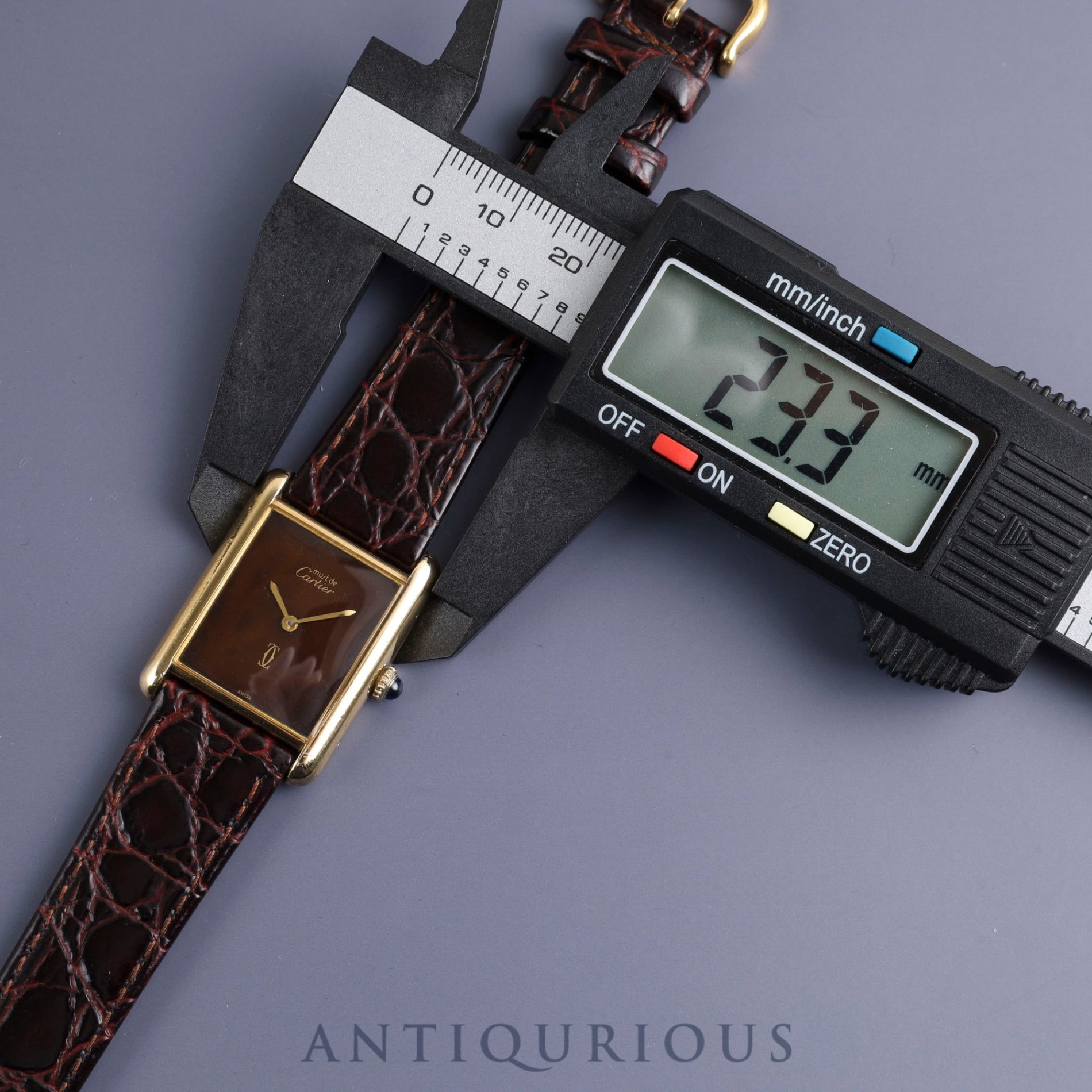 Cartier Must Tank LM Manual winding Cal.78-1 SV925 Leather Genuine buckle (GP) Mahogany dial Overhauled