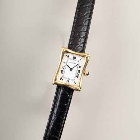 カルティエ バンブークッサン 手巻き Cal.78-1（ETA2512）AU750 革 純正Dバックル（AU750） ホワイトローマン文字盤（PARIS表記）  オーバーホール済み