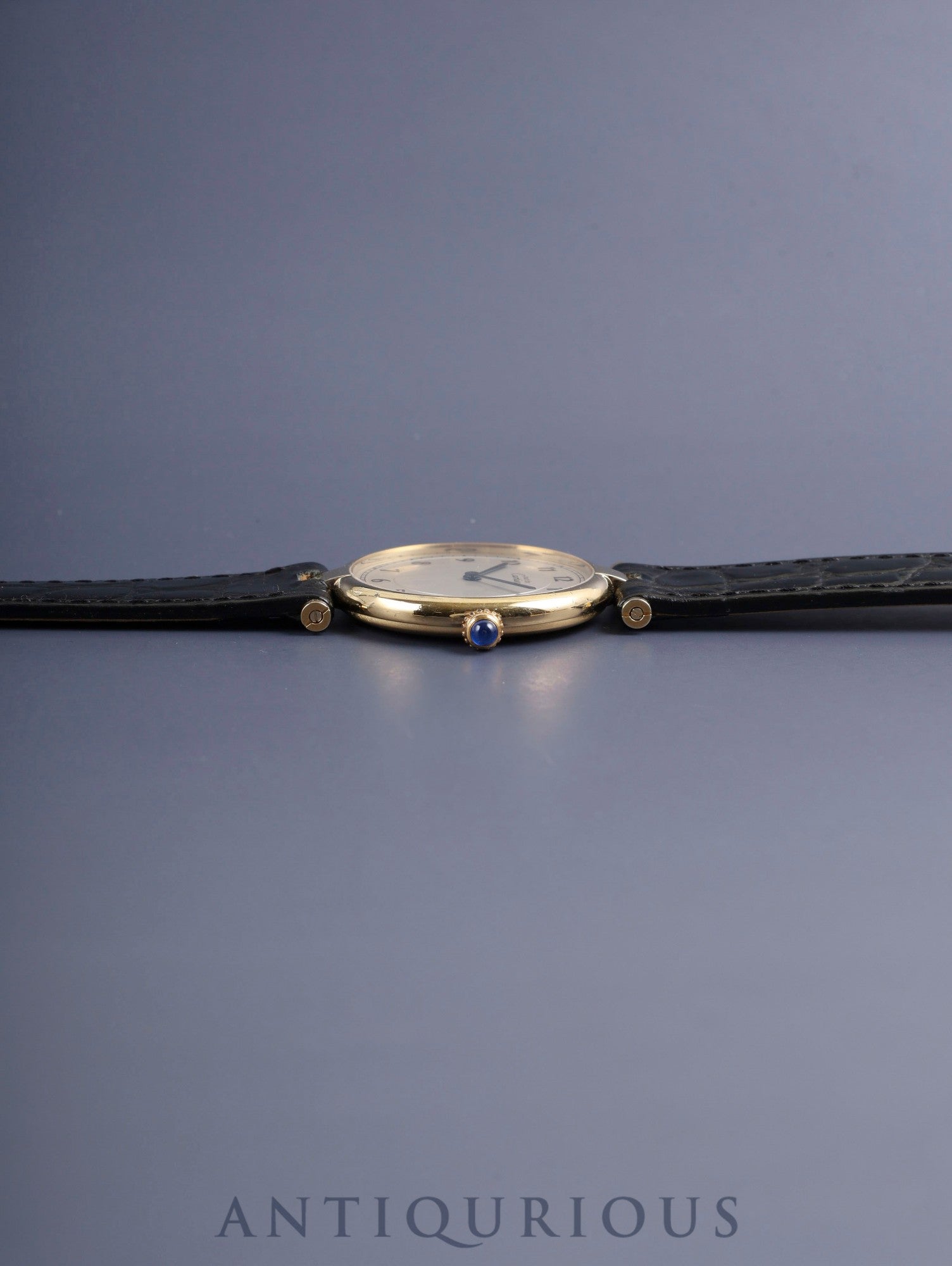 カルティエ マスト ヴァンドーム VLC LM 17 クォーツ SV925 革 純正ピンバックル（GP）アラビア文字盤 カルティエブティックにてコンプリートサービス済み