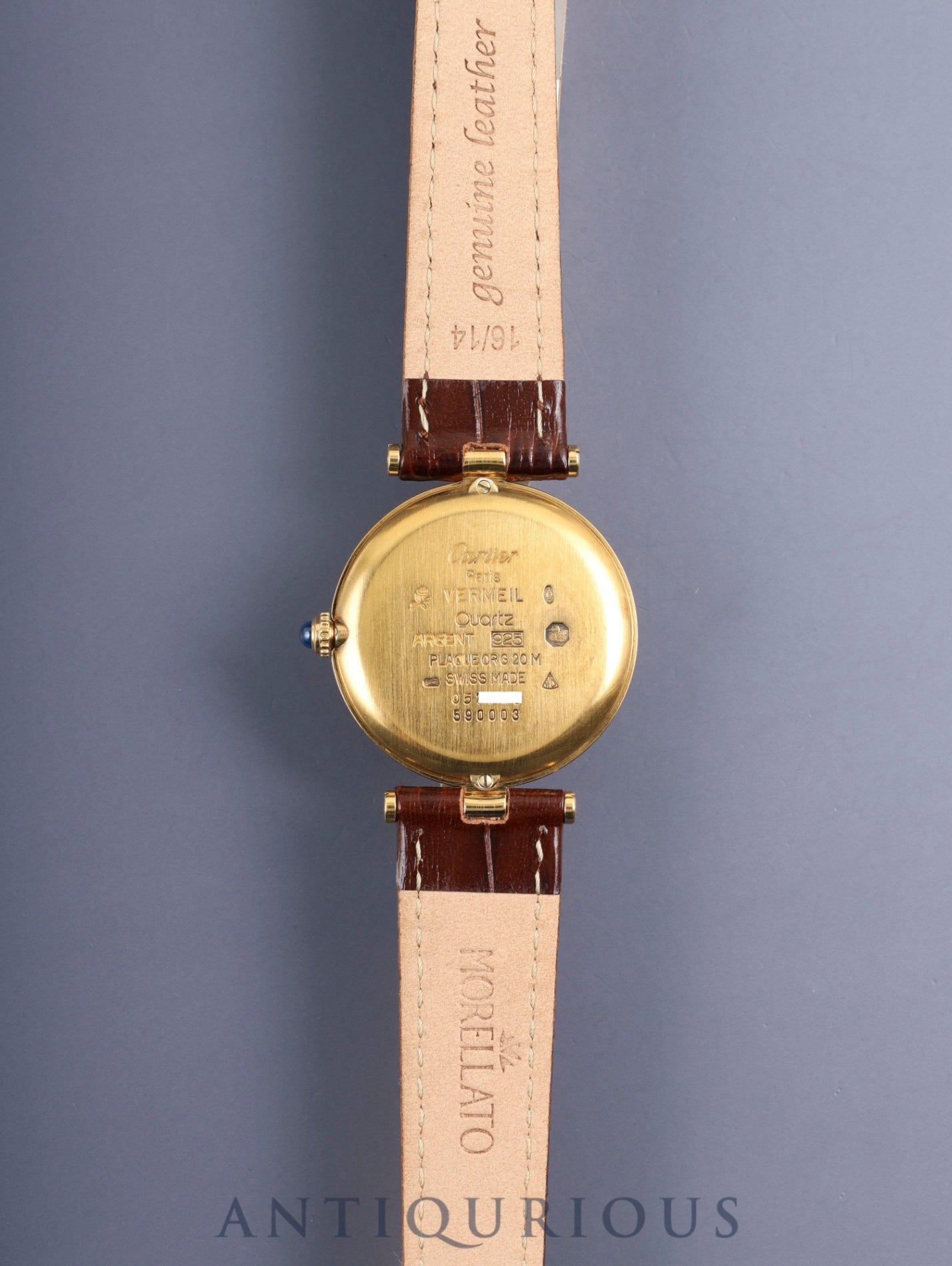 カルティエ マスト ヴァンドーム VLC LM W1001853 / 590003 クォーツ Cal.90 SV925 革 純正尾錠（GP）アイボリーローマン文字盤 オーバーホール済み