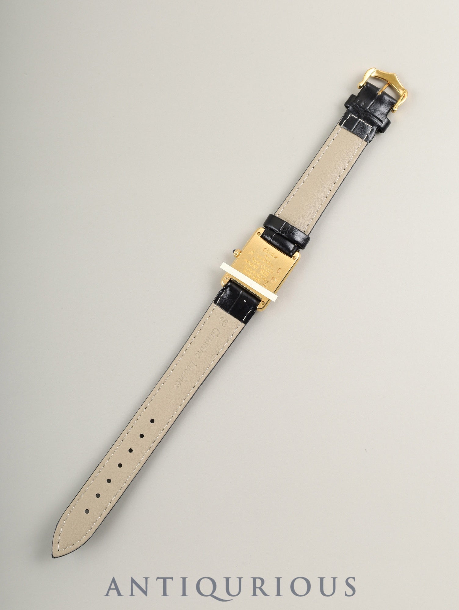 カルティエ マストタンク SM 3 66001 クォーツ Cal.057 SV925 革 純正尾錠（GP） クロワゾネ文字盤 オーバーホール済み