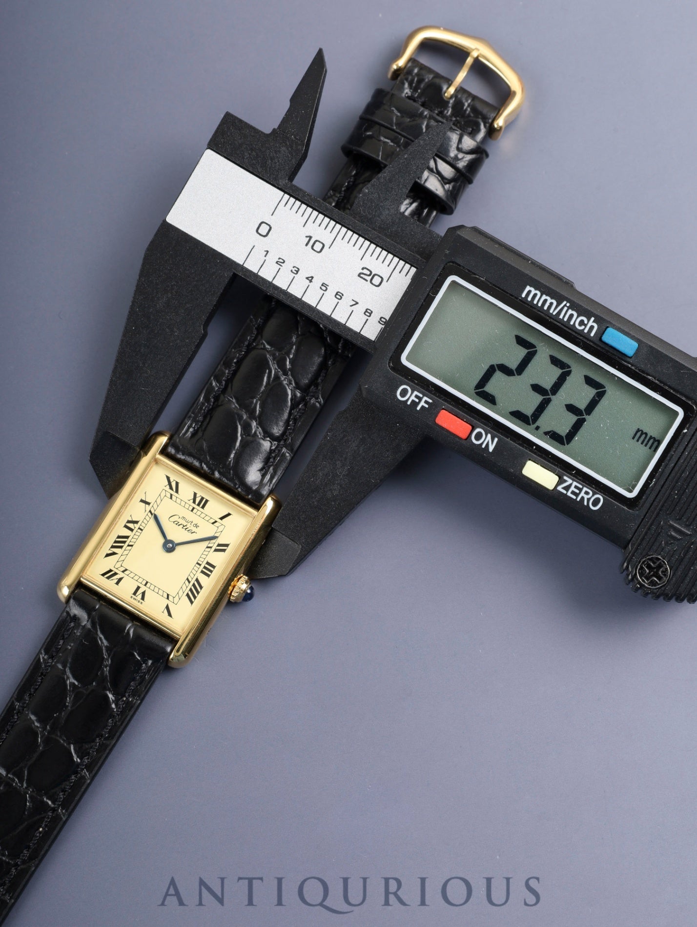 Cartier Must Tank LM W1002753 / 590005 Quartz Cal.90 SV925 Leather Genuine Pin Buckle (GP) Ivory Roman Dial (SWISS marking) Box, Booklets, Guarantee (undated), Overhauled, Polished