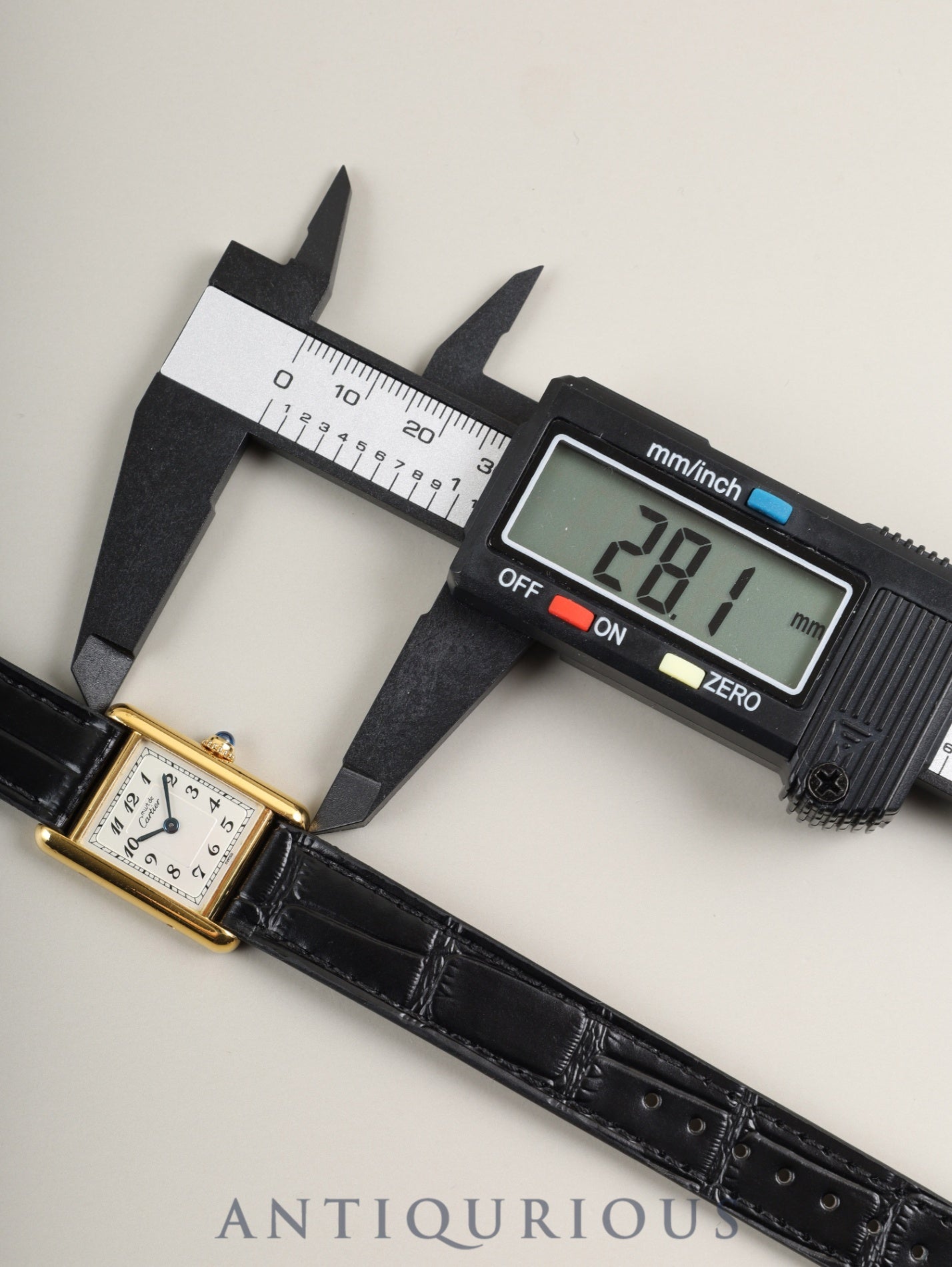 カルティエ マストタンク SM 5057001 クォーツ Cal.057 SV925 革 純正尾錠（GP） アラビア文字盤 オーバーホール済み