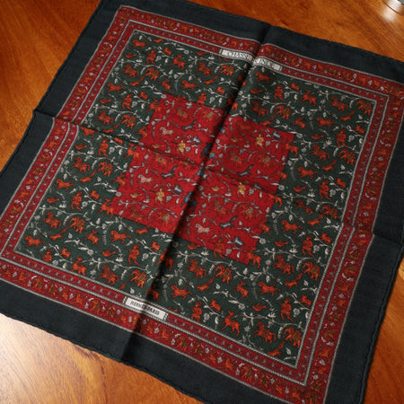 エルメス スカーフ カレ45 インドの狩猟 カシミア 65% / SILK 35%