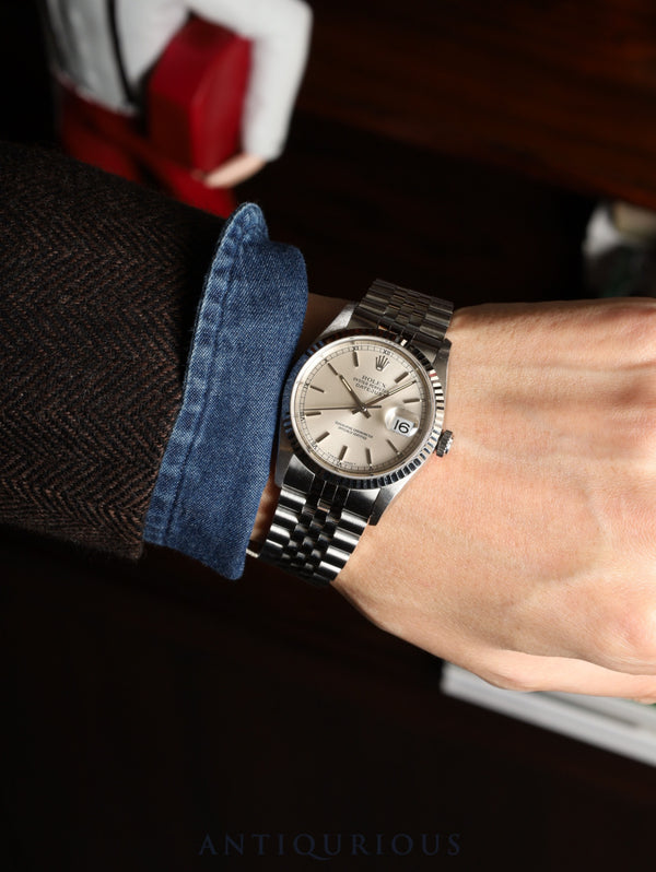 ロレックス デイトジャスト 16234 自動巻き Cal.3135 SS/WG SS シルバー文字盤 U番（1997年） 保証書（1999年） 国際サービス保証書（2008年）オーバーホール済み