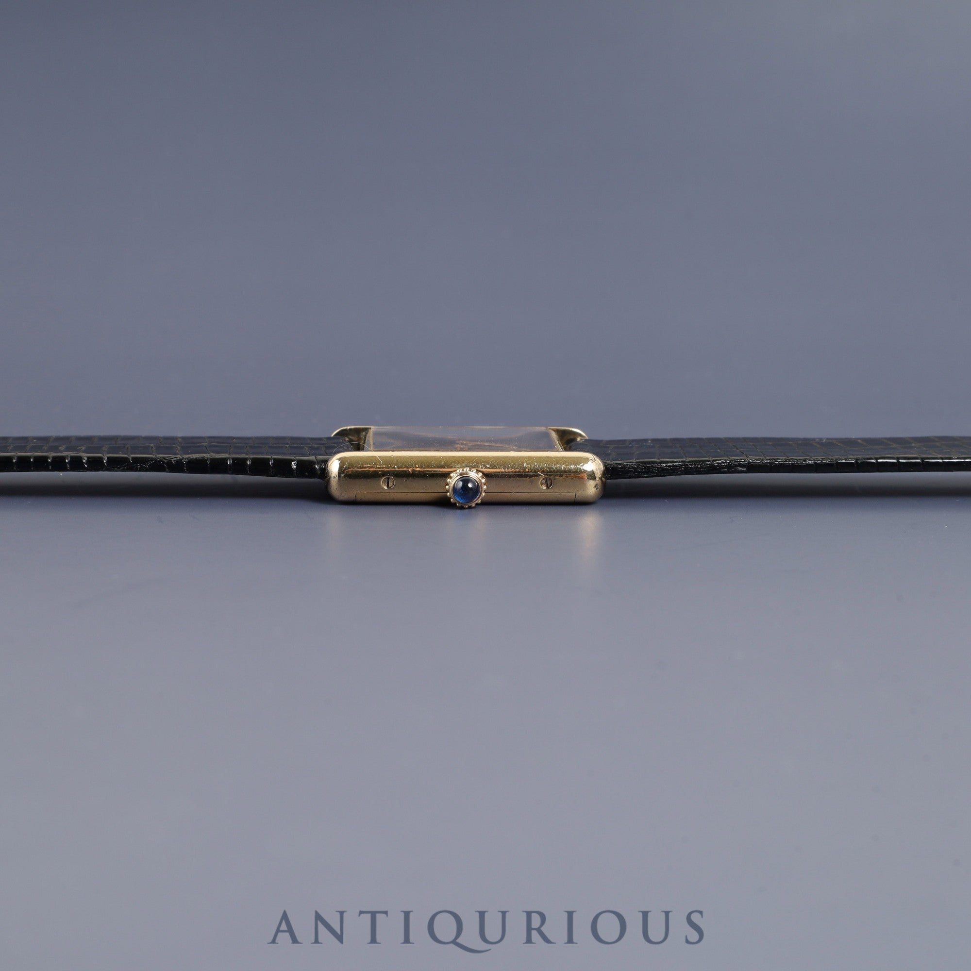 カルティエ マストタンク LM 手巻き Cal.78-1 SV925 革 純正尾錠（GP） オニキス文字盤 1976年頃～1981年頃 オーバーホール済み