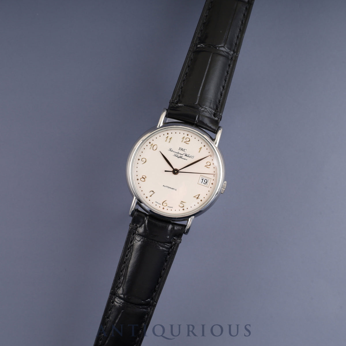 IWC ポートフィノ IW351323 自動巻き Cal.- SS 革 純正尾錠（SS）シルバーアラビア文字盤 オーバーホール済み